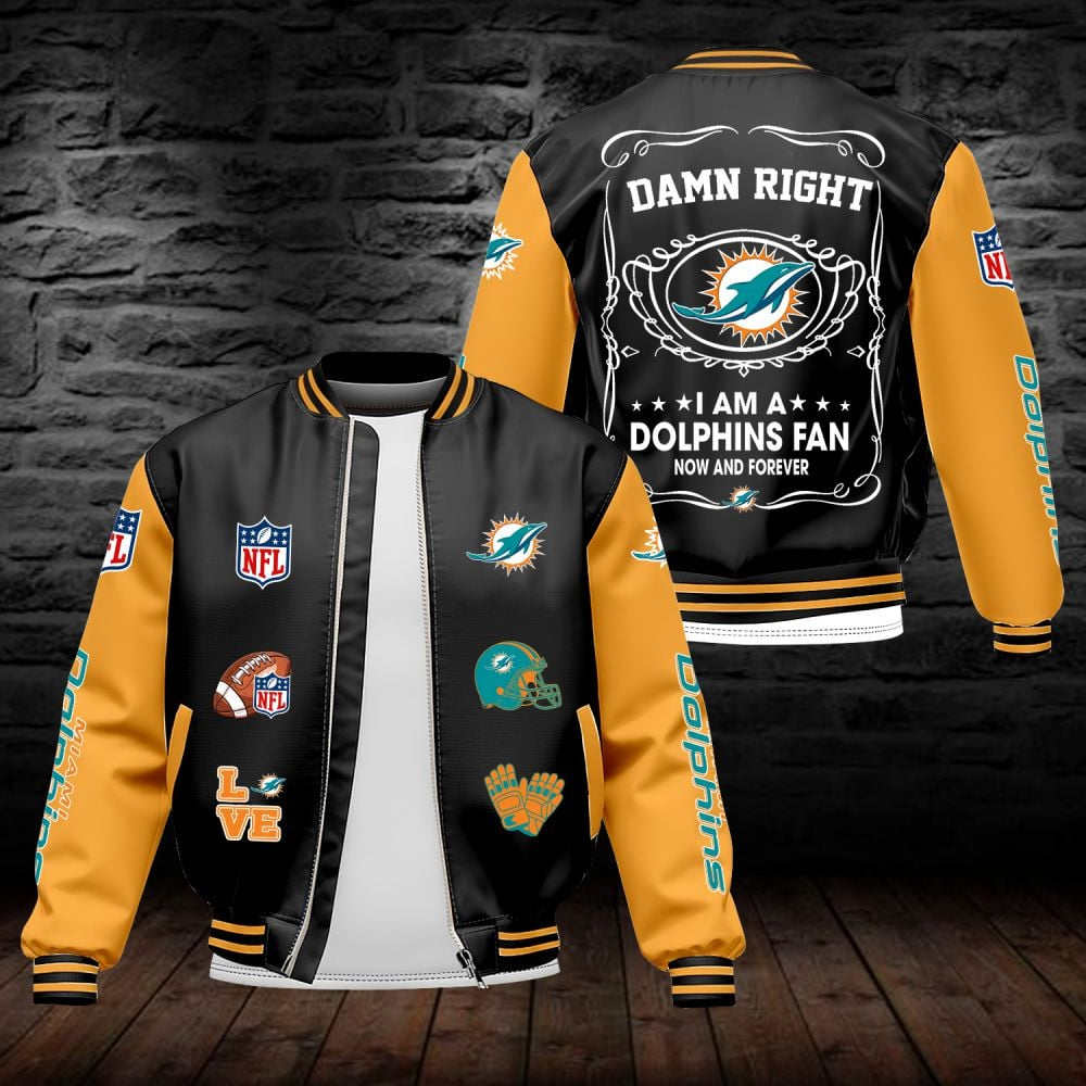 MD NFL Premium Leather Bomber Jacket DDT HLPHUONG