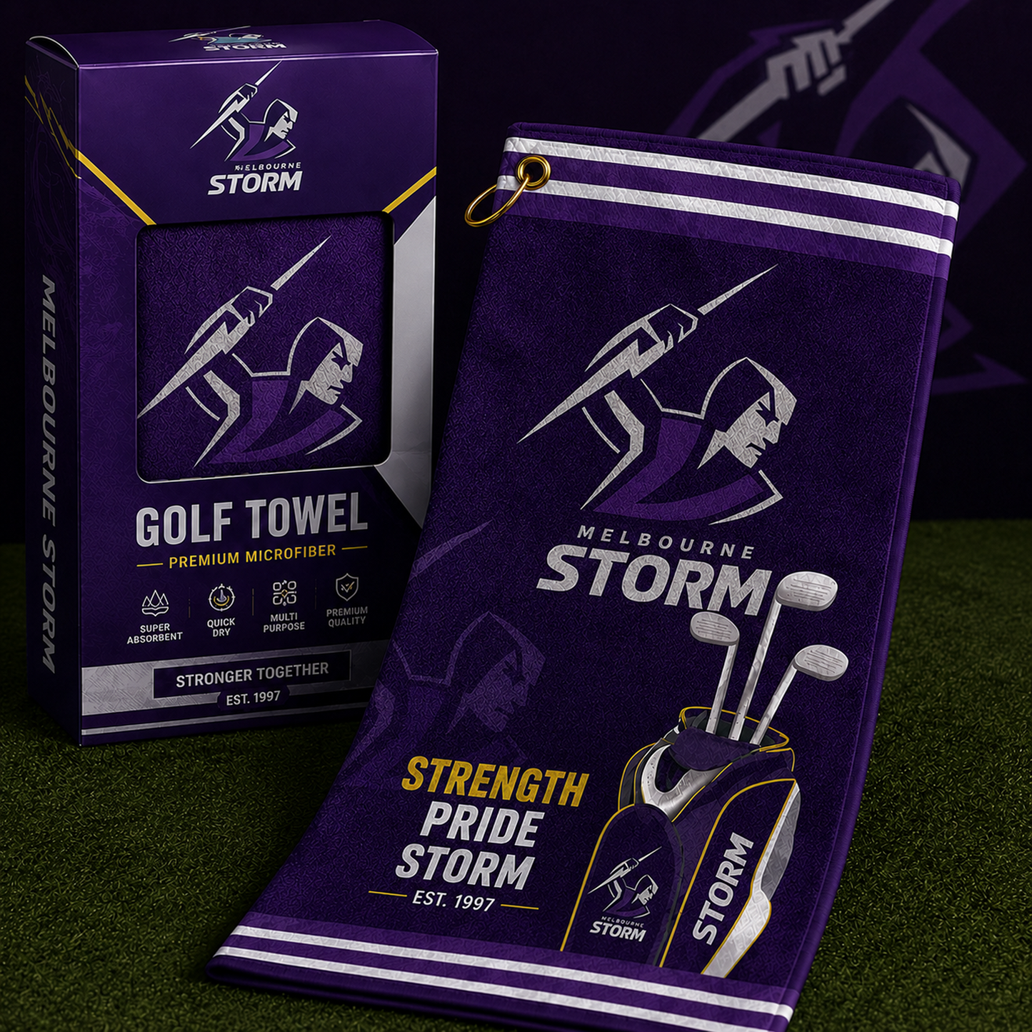 MEL NRL PREMIUM PERSONALIZED GOLF MICROFIBER TOWEL LIMITED EDTION