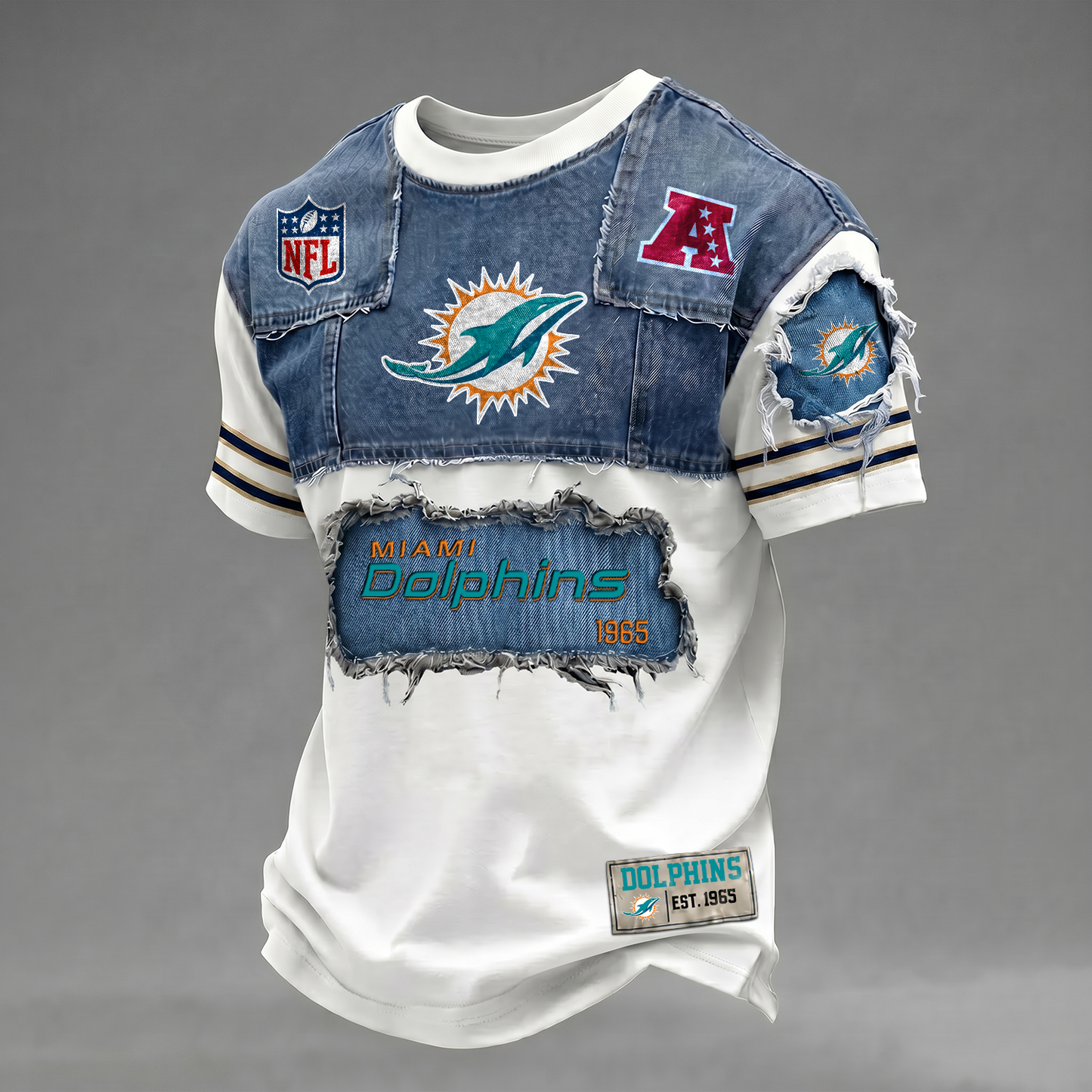 MIA x NFL Patchwork Denim T-Shirt DATND TANTD 080626