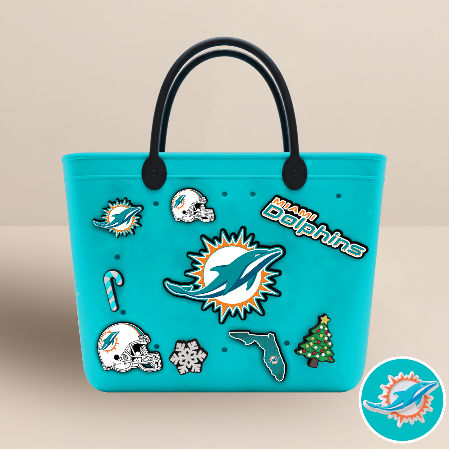 MIA x NFL Rubber Tote Bag with Team Charms DATND TANTD