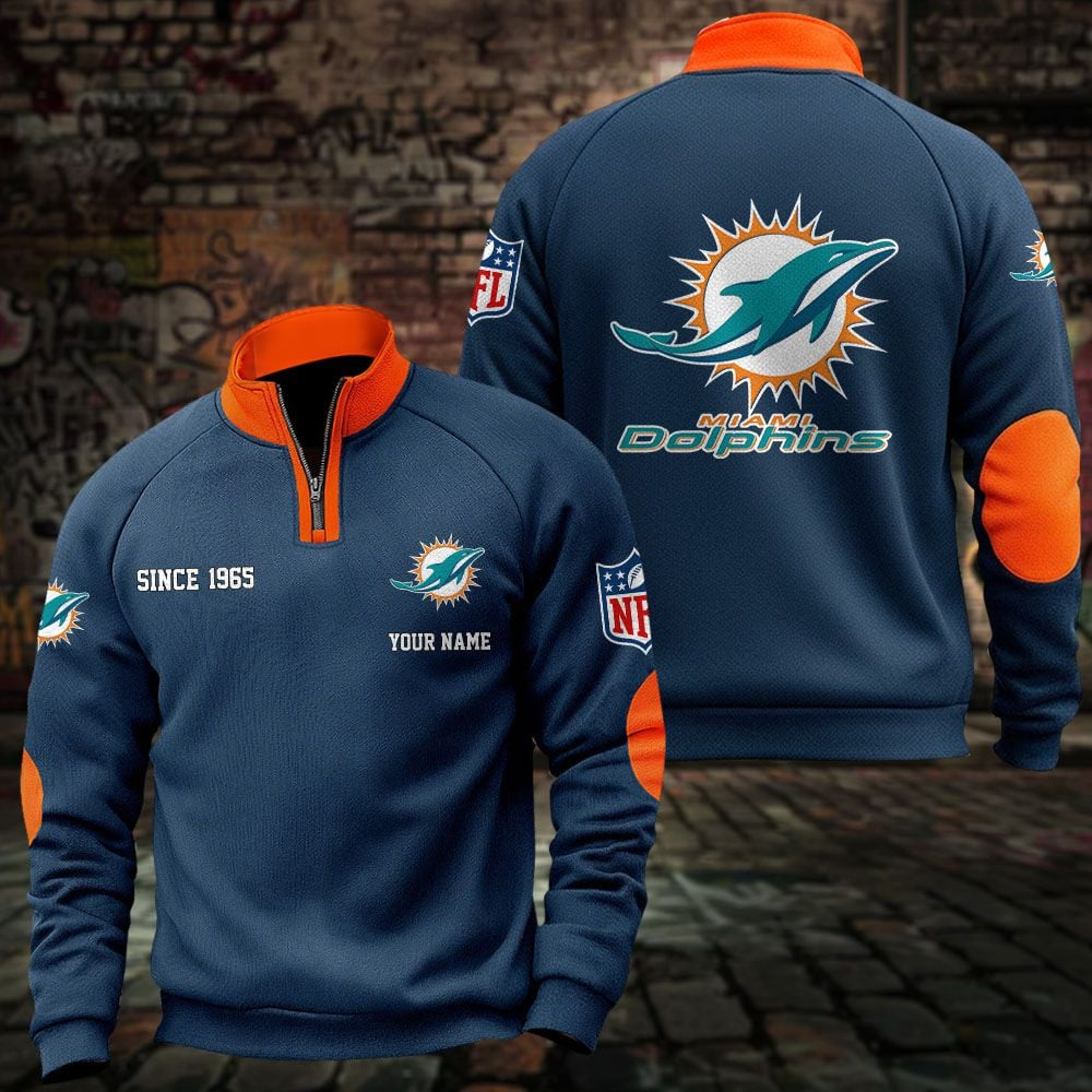 MIA x NFL Sweatshirts Quarter Collared Sweatshirt Pullover DatND DVT