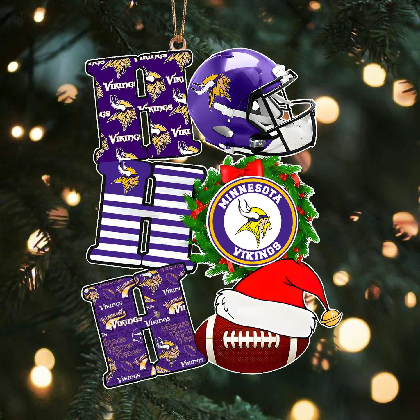 MIN x NFL Christmas Ho Ho Ho Ornament 0101 DatND ThuongNH