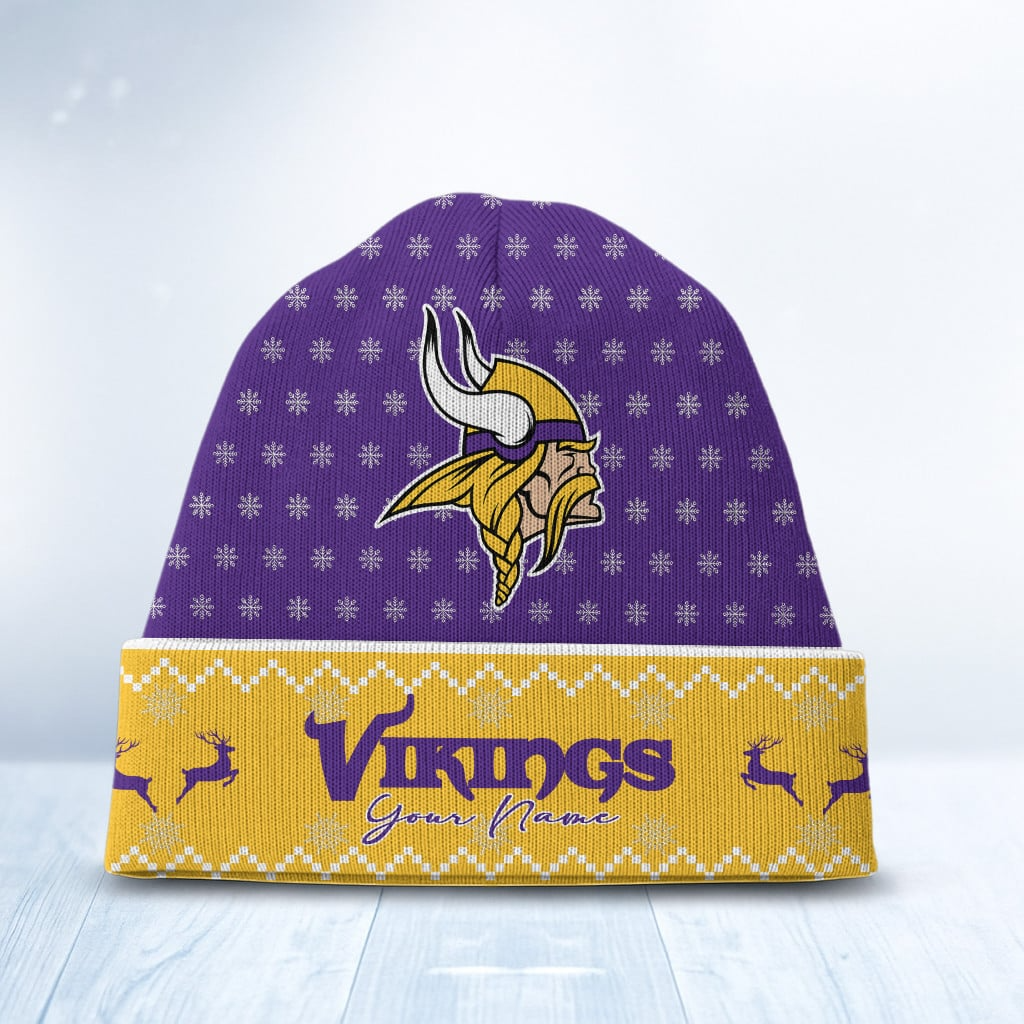 MIN x NFL Customized Beanie Hat Christmas DatND DVT