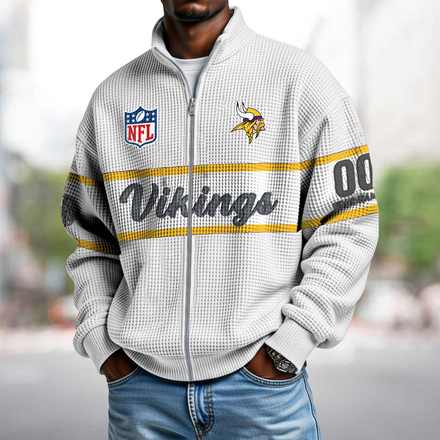 MIN x NFL Waffle Zip-Up Sweatshirt DATND TANTD