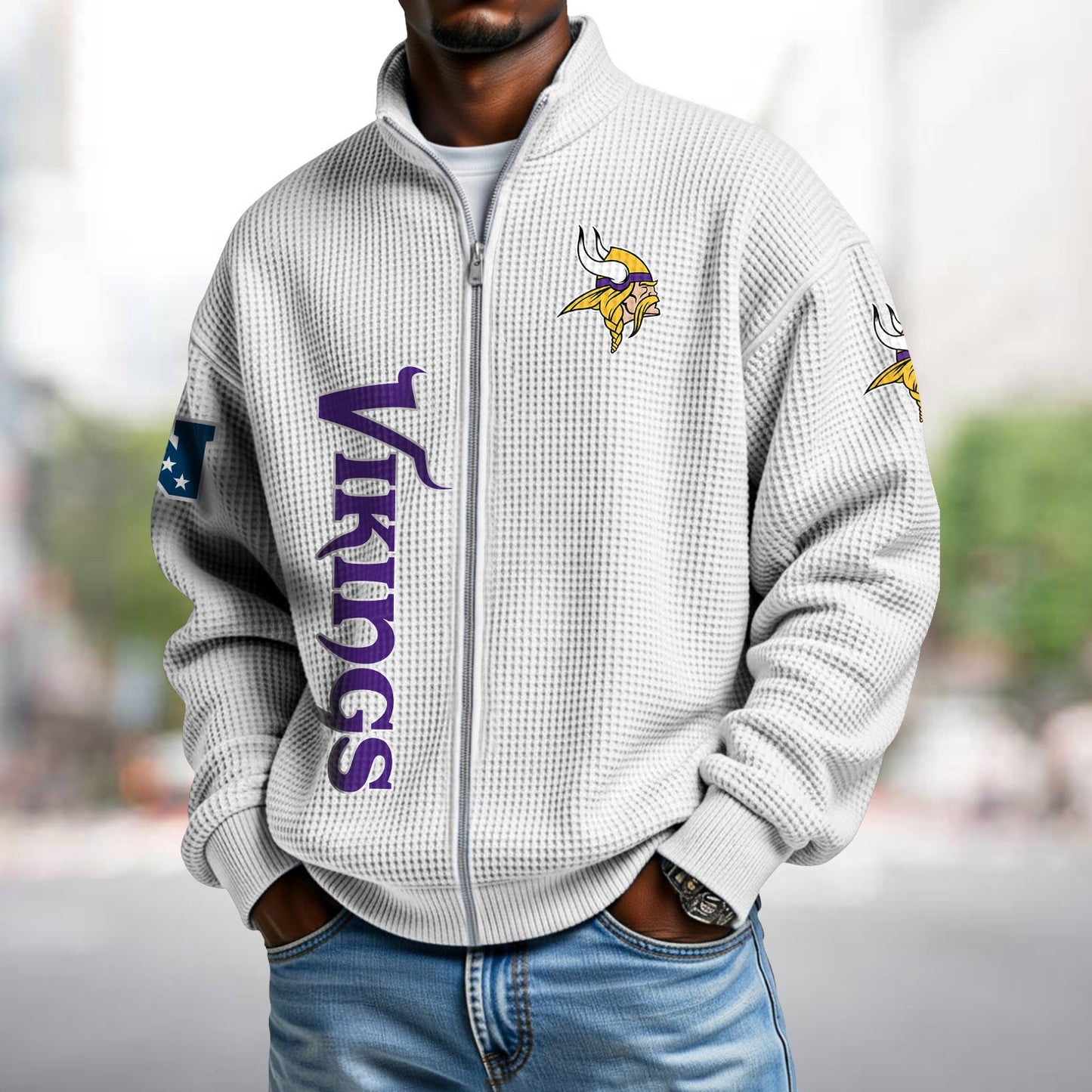 MIN x NFL Waffle Zip-Up Sweatshirt DATND TANTD