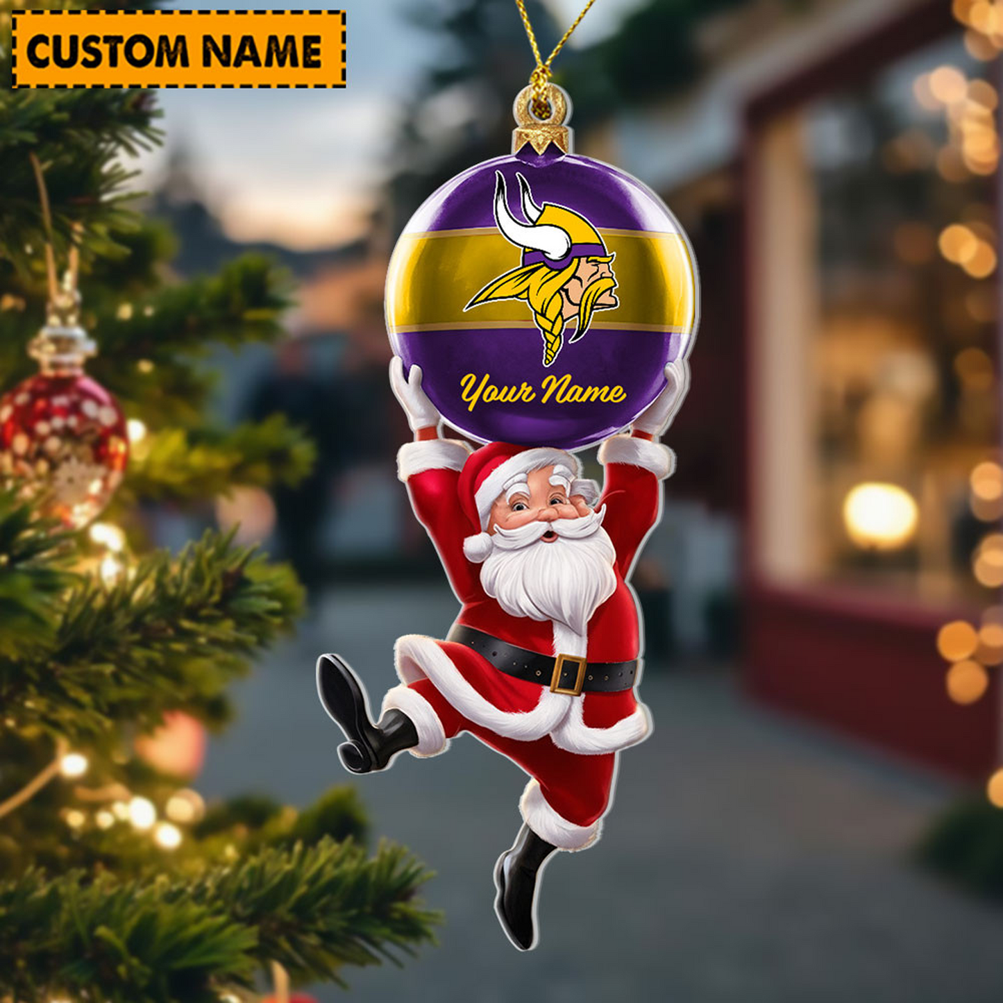 MIN x Personalized NFL Acrylic Ornament Christmas DATND TANTD