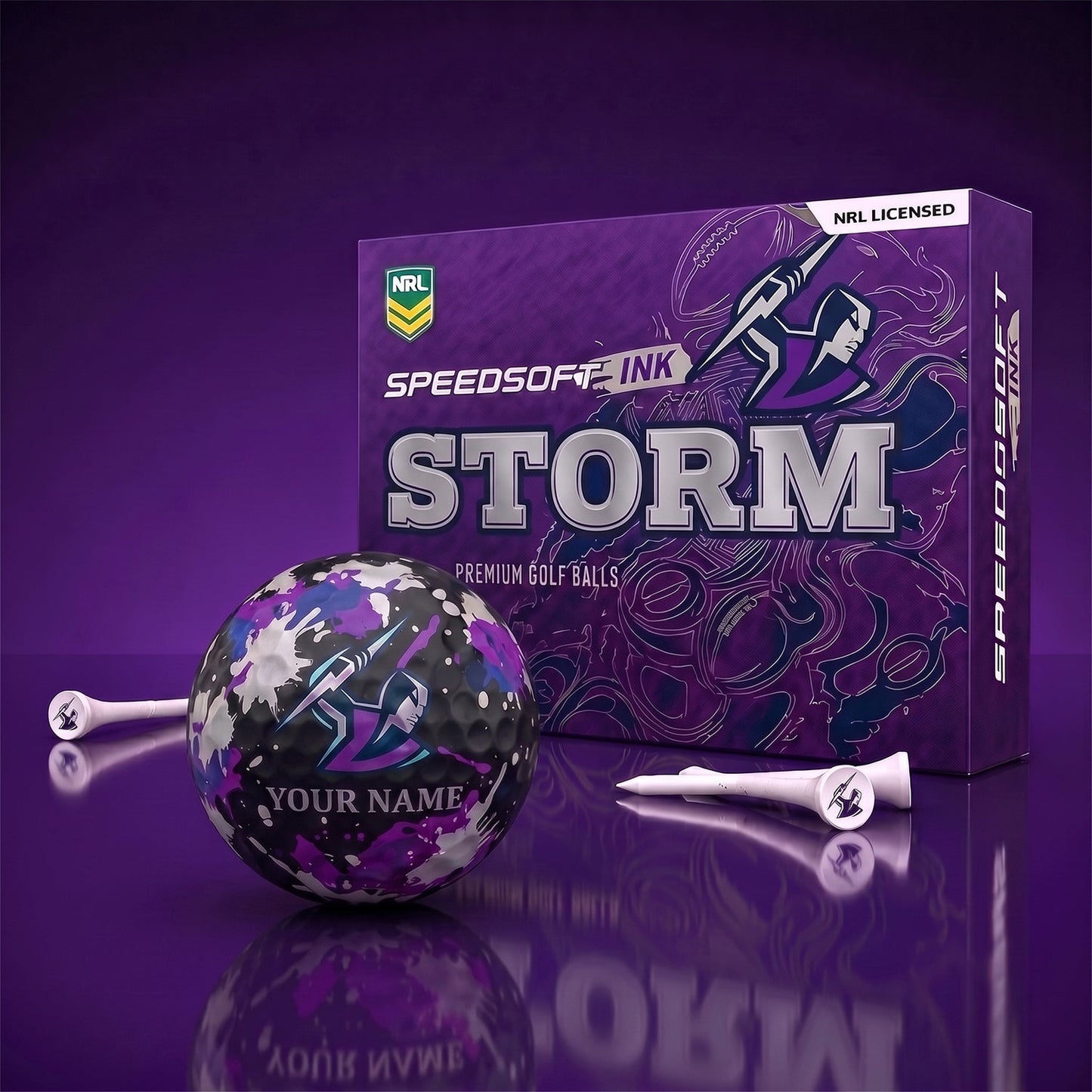 PREMIUM NRL X MS EXCLUSIVE PERSONALIZED GOLF BALL SET LIMITED EDTION