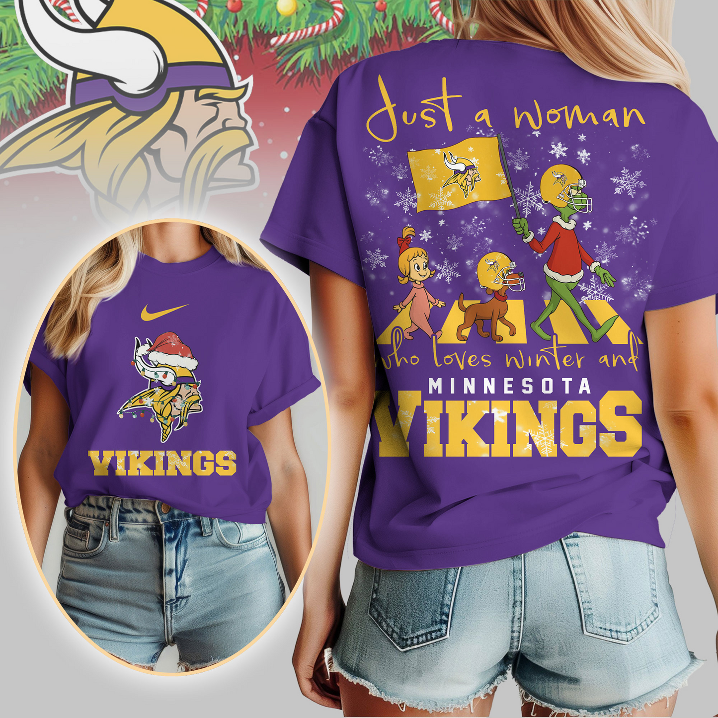 MV Premium NFL Just A Woman Who Loves Winter 3D Shirt DDT CTND