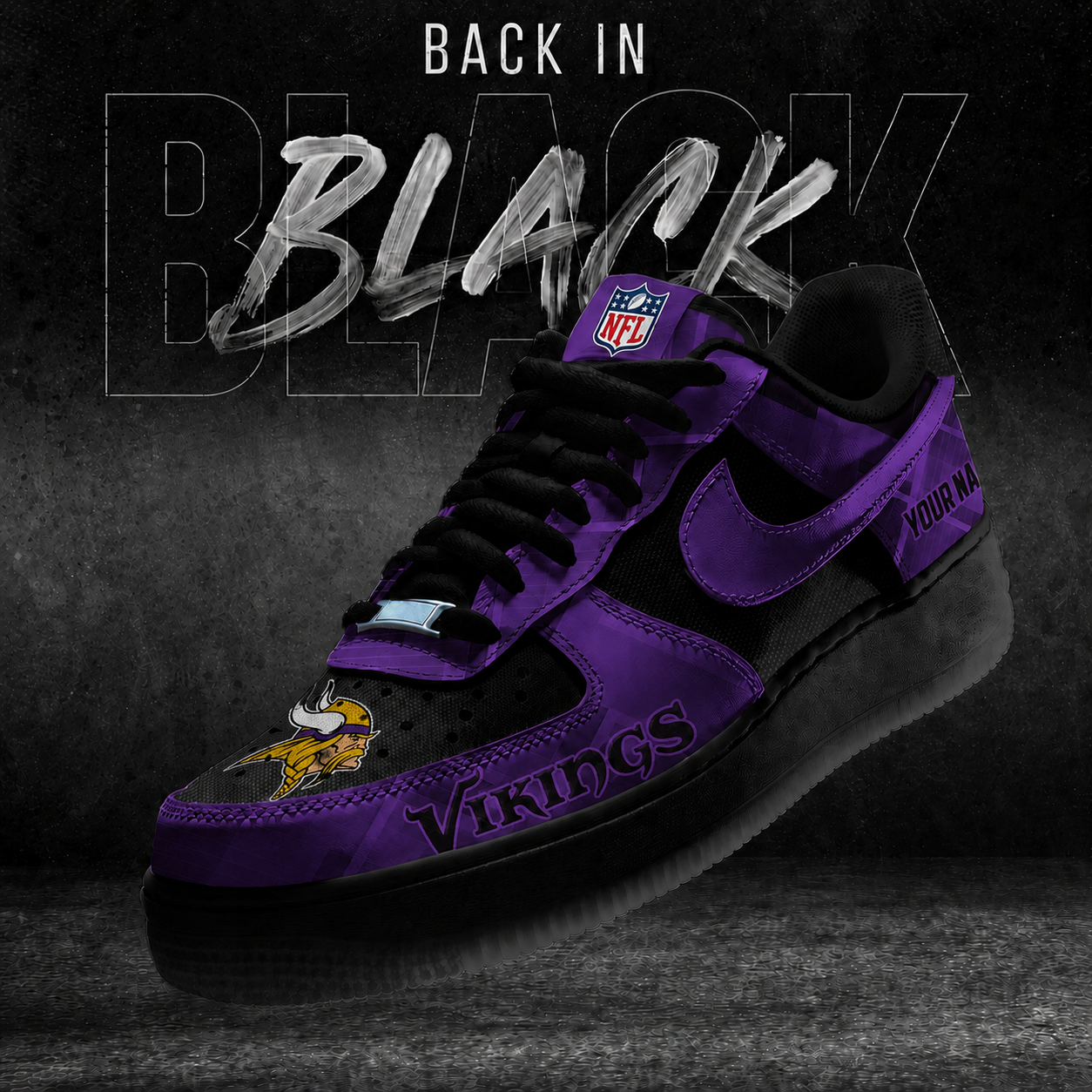 MV x NFL Back In Black V2 AF1 Sneakers 270626