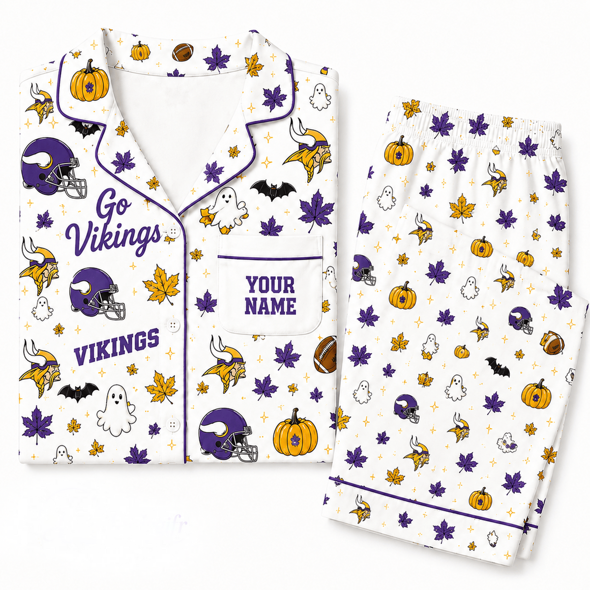 MV x NFL Halloween Personalized Set Long Pajamas