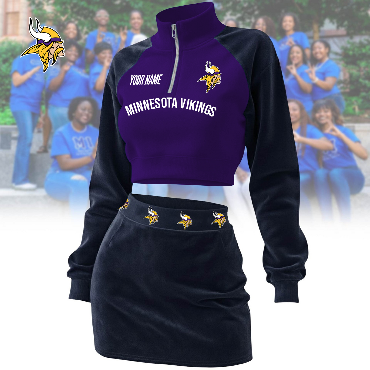 MV x NFL Premium Long Zip Polo Shirt DDT CTND