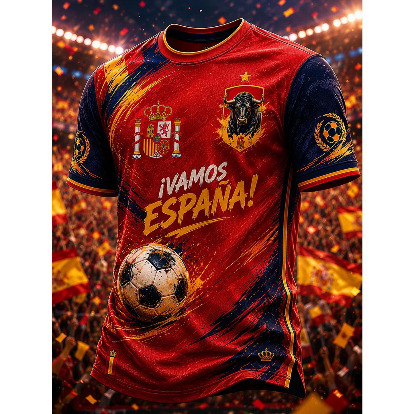 Men's Spanish Football Print Casual Shirt V29 DATND TANTD 050626