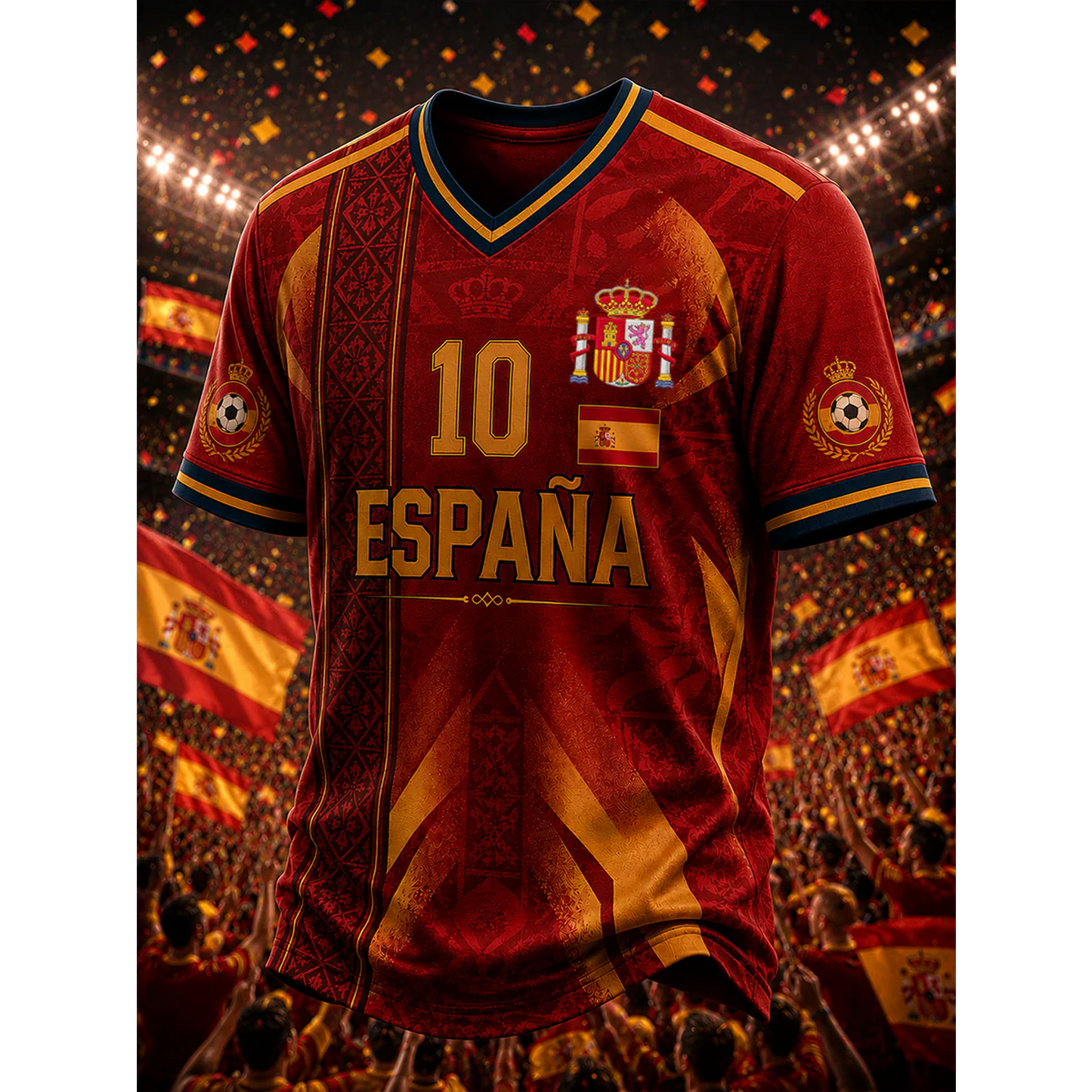 Men's Spanish Football Print Casual Shirt V30 DATND TANTD 050626