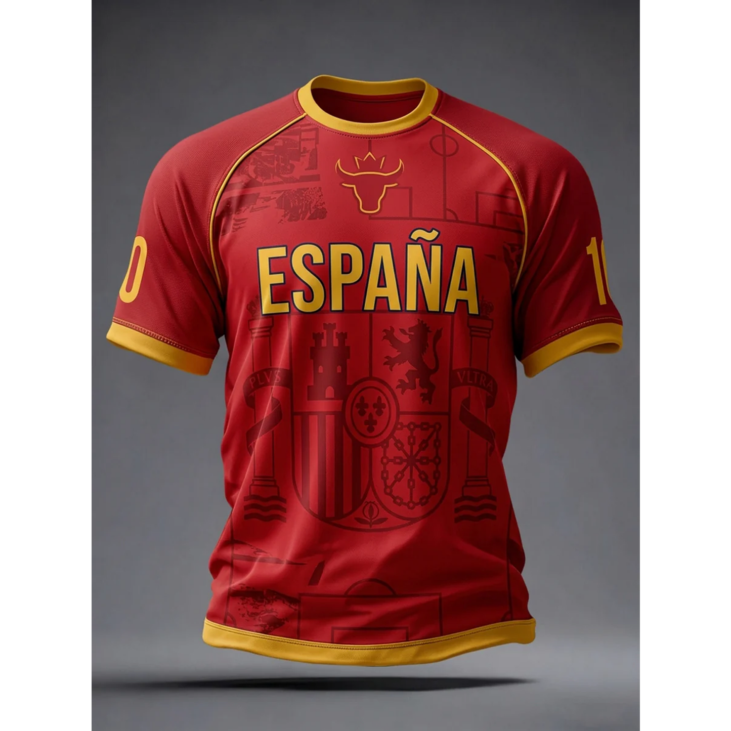Men's Spanish Football Print Casual Shirt V35 DATND TANTD 050626