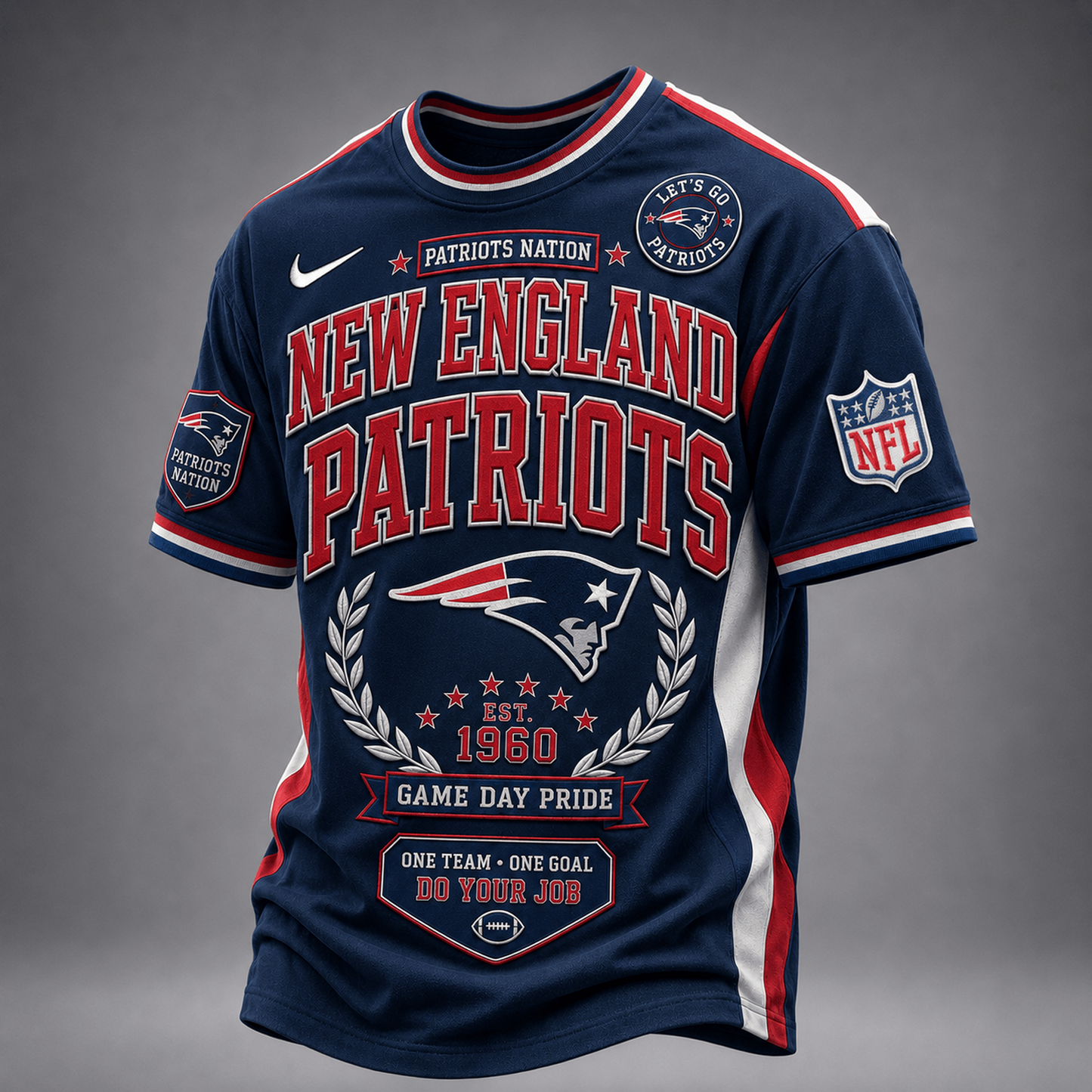 NE x NFL Premium Classic Game Day Football T-Shirt