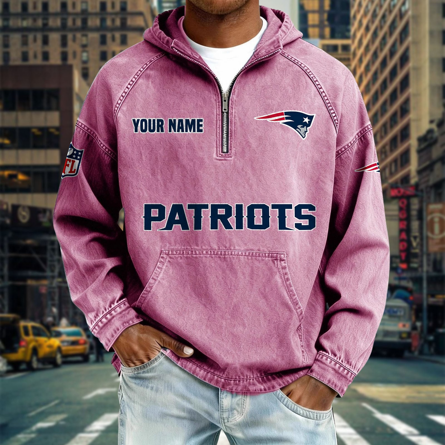 NEP x NFL Denim Long - Sleeved Hooded Sweatshirt DDT NTL