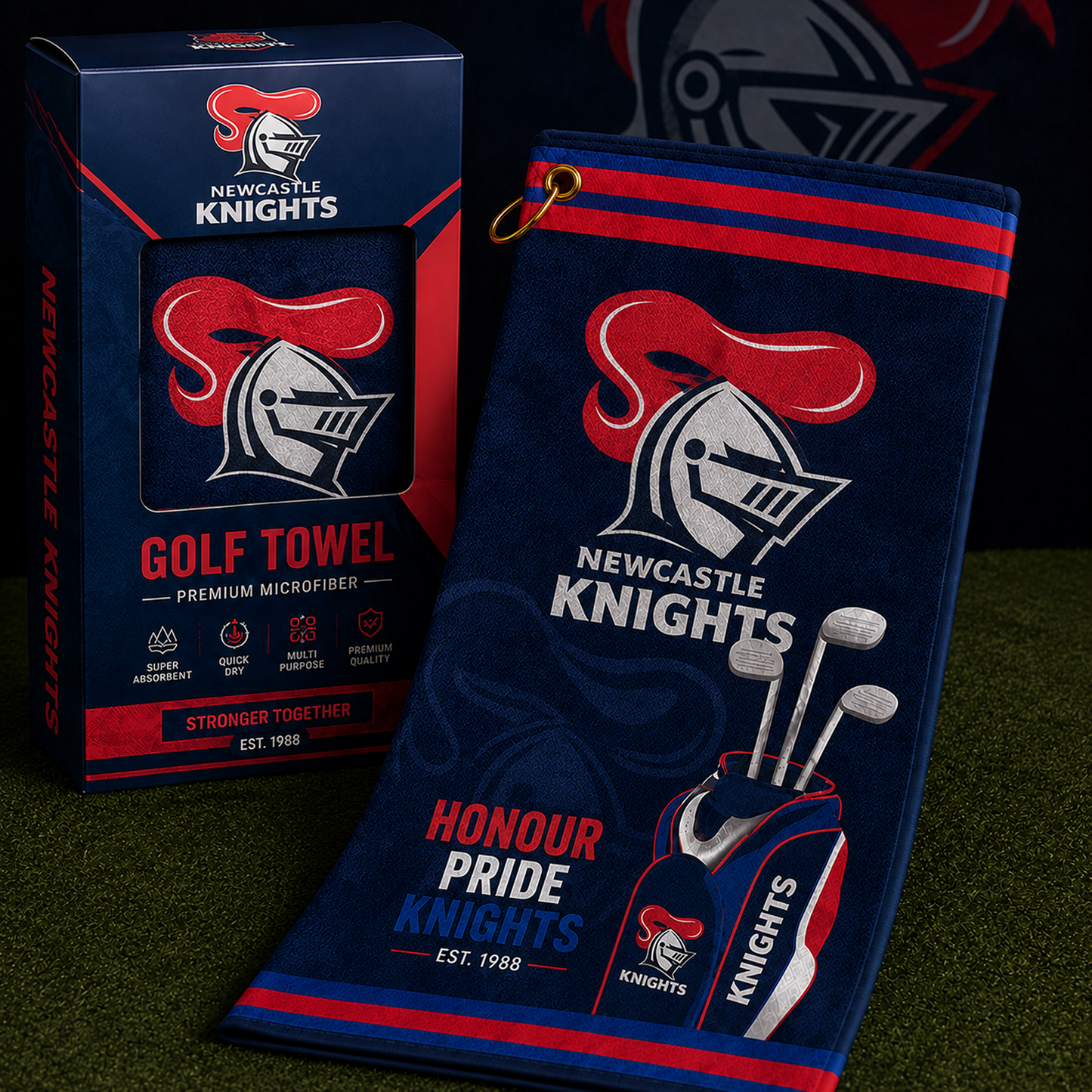 NEW NRL PREMIUM PERSONALIZED GOLF MICROFIBER TOWEL LIMITED EDTION