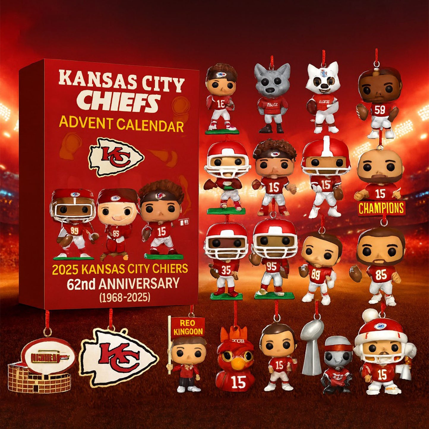 NFL KC Team Advent Calendar Christmas V1 NAK NHM