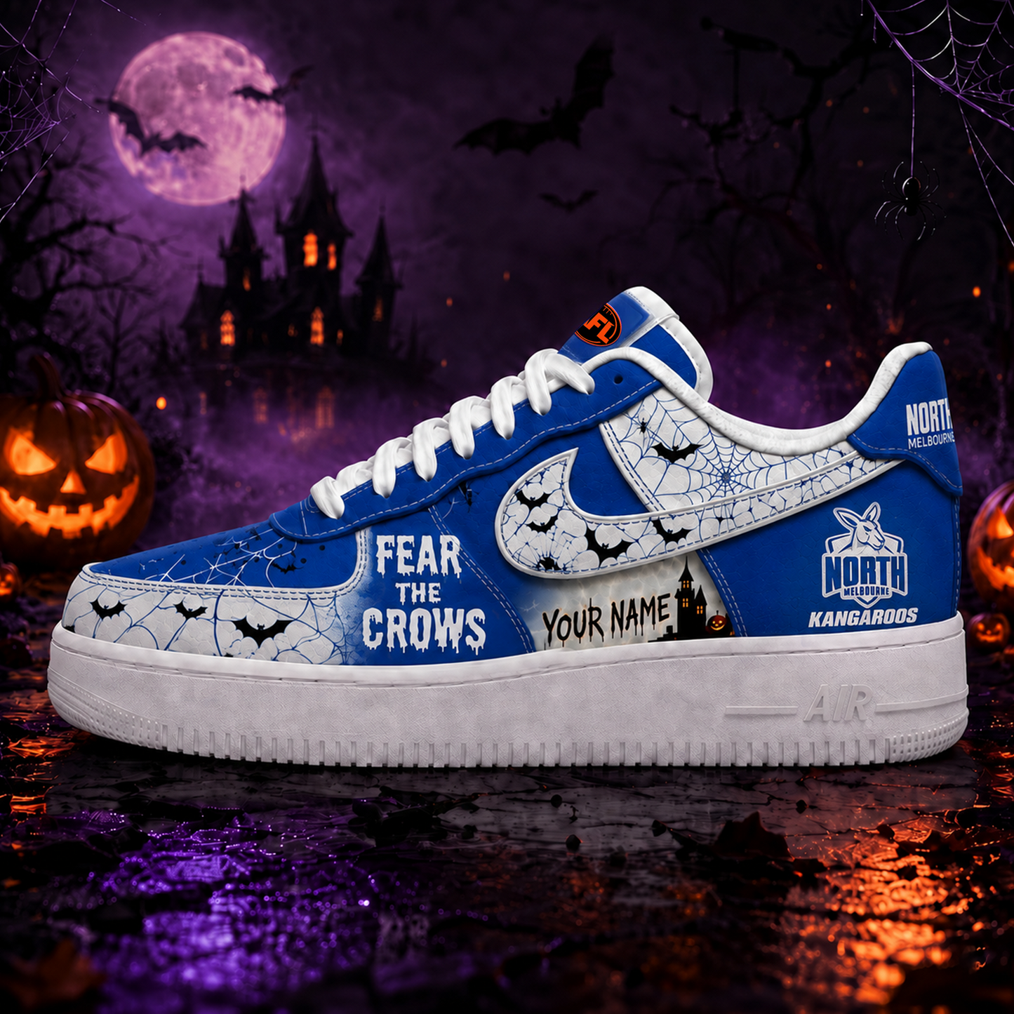 NM Premium AFL Fear The Team Halloween AF1 Sneakers
