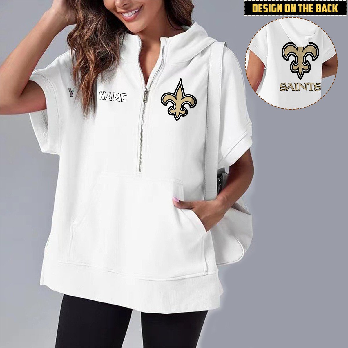 NO x NFL Short Sleeve Zip Hoodie DATND TANTD