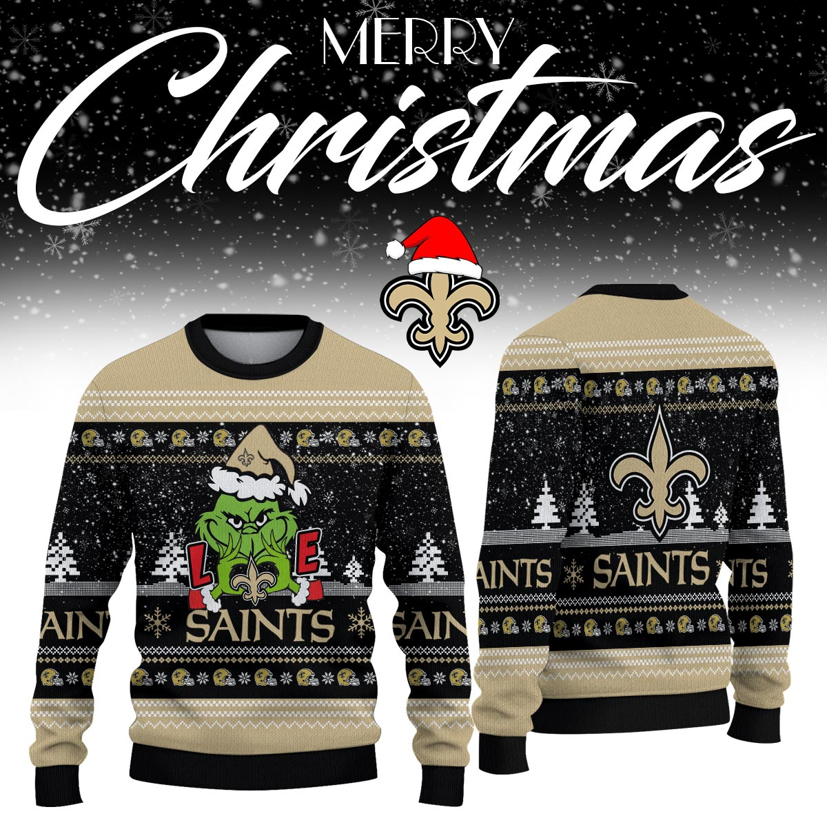 NOS x NFL Love Football Ugly Christmas Sweater DDT NTL