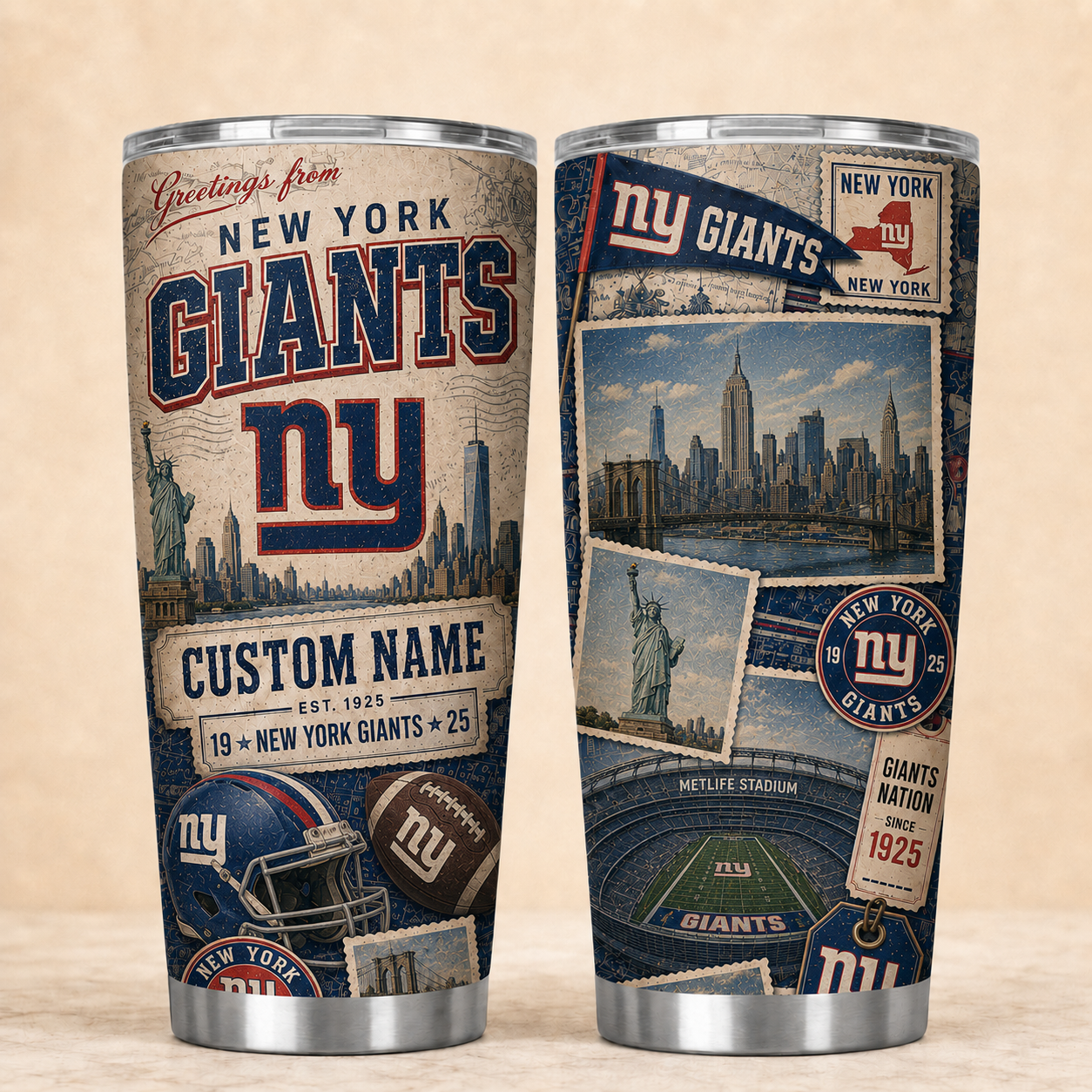 NYG Personalized Premium NFL Classic Tumbler 190626