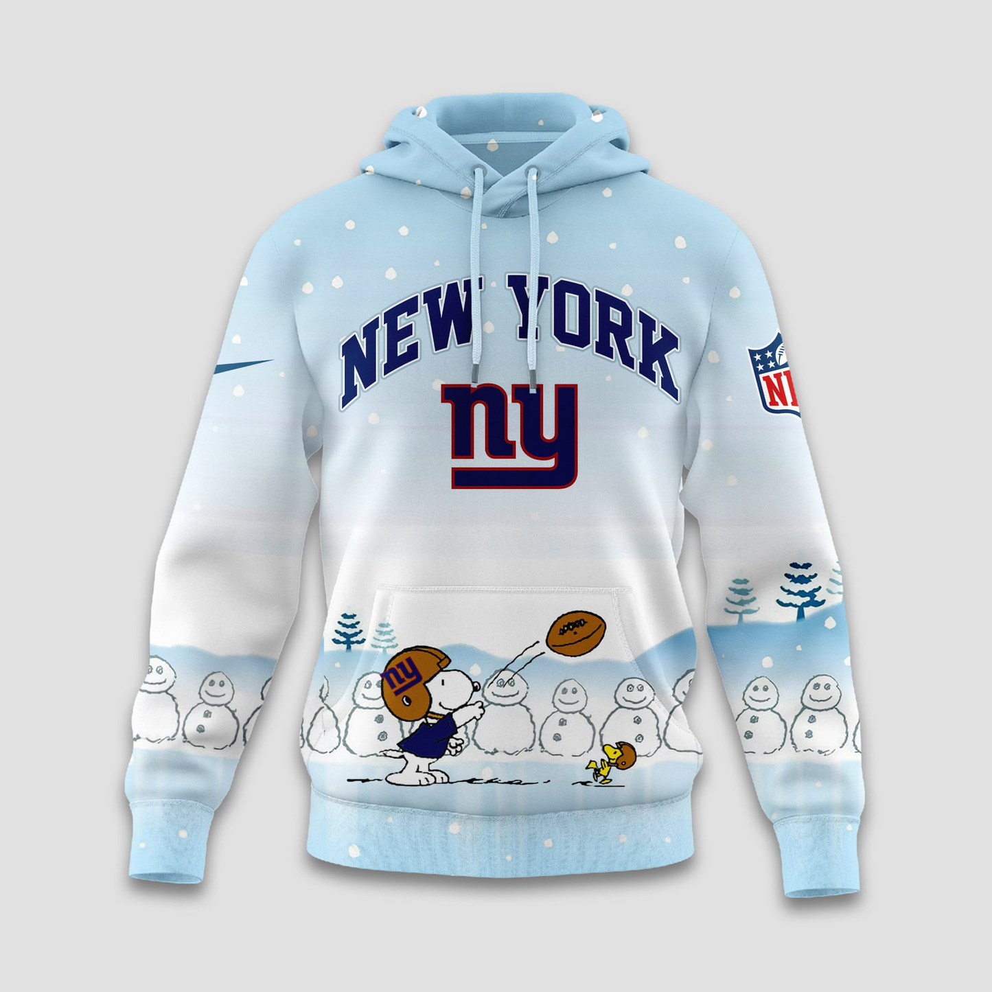 NYG Premium NFL Peanuts Snow Day Hoodie DDT CTND
