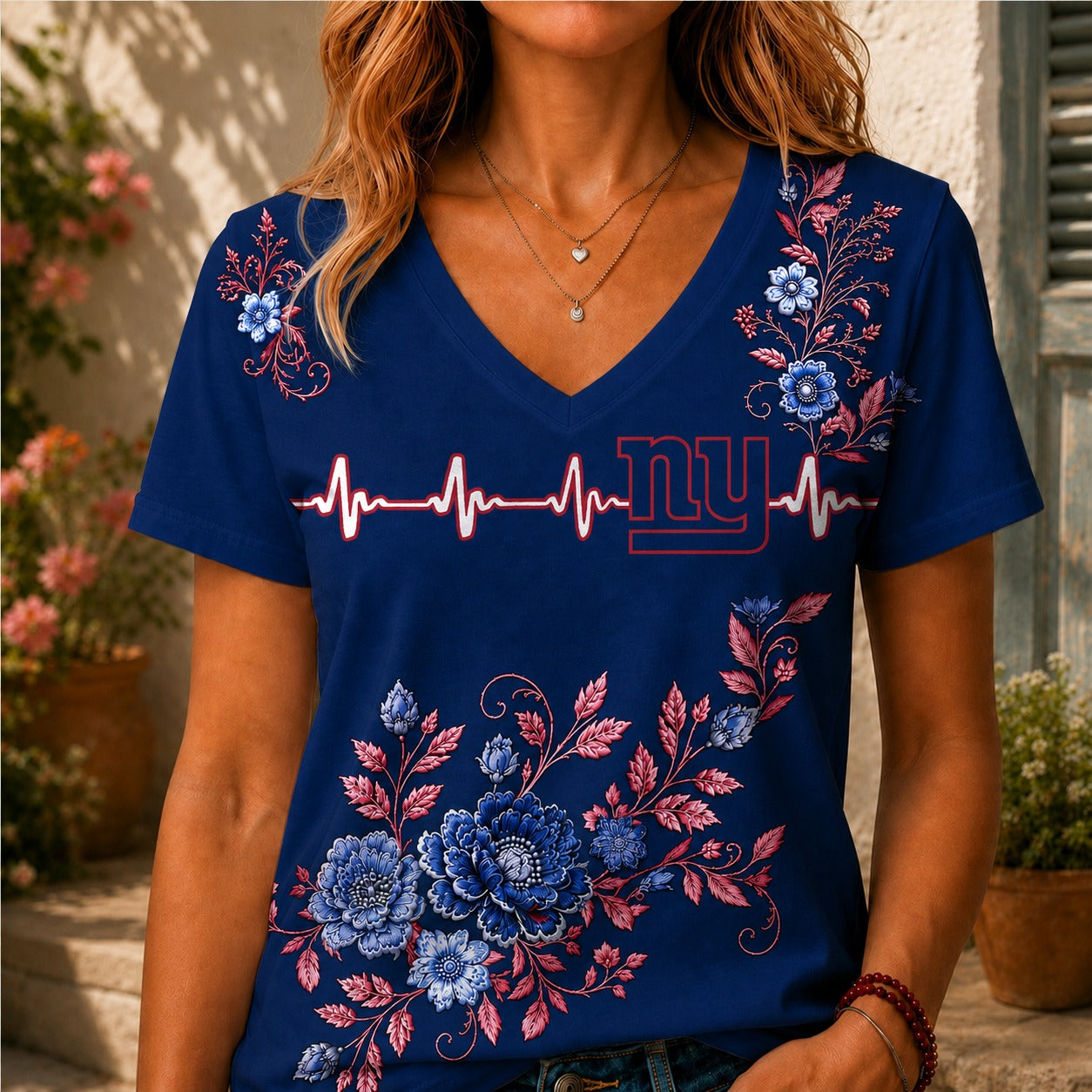 NYG x NFL Luxury Women V-Neck Shirt