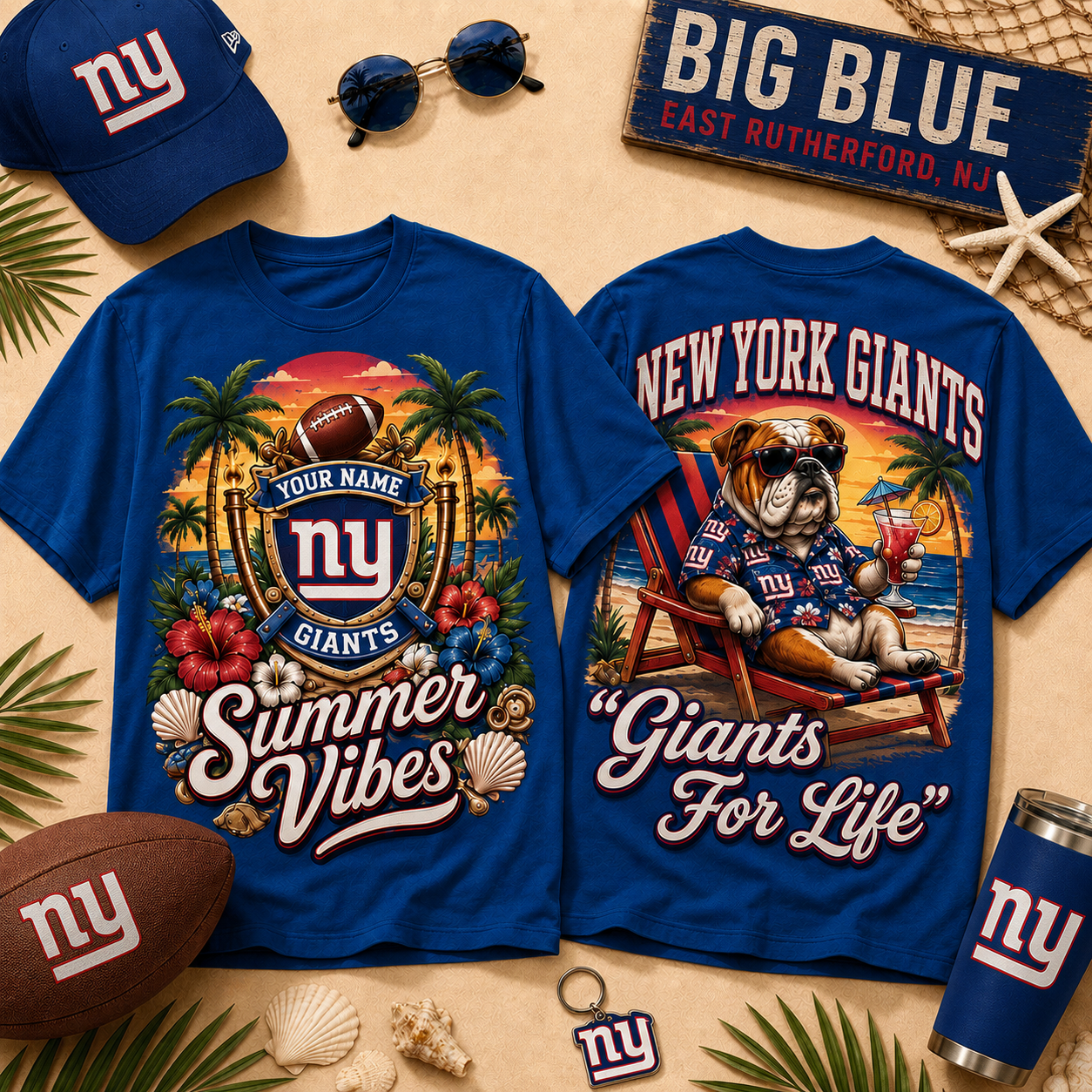 NYG x NFL Summer Tshirt Funny Dog Custom Any Name Gifts