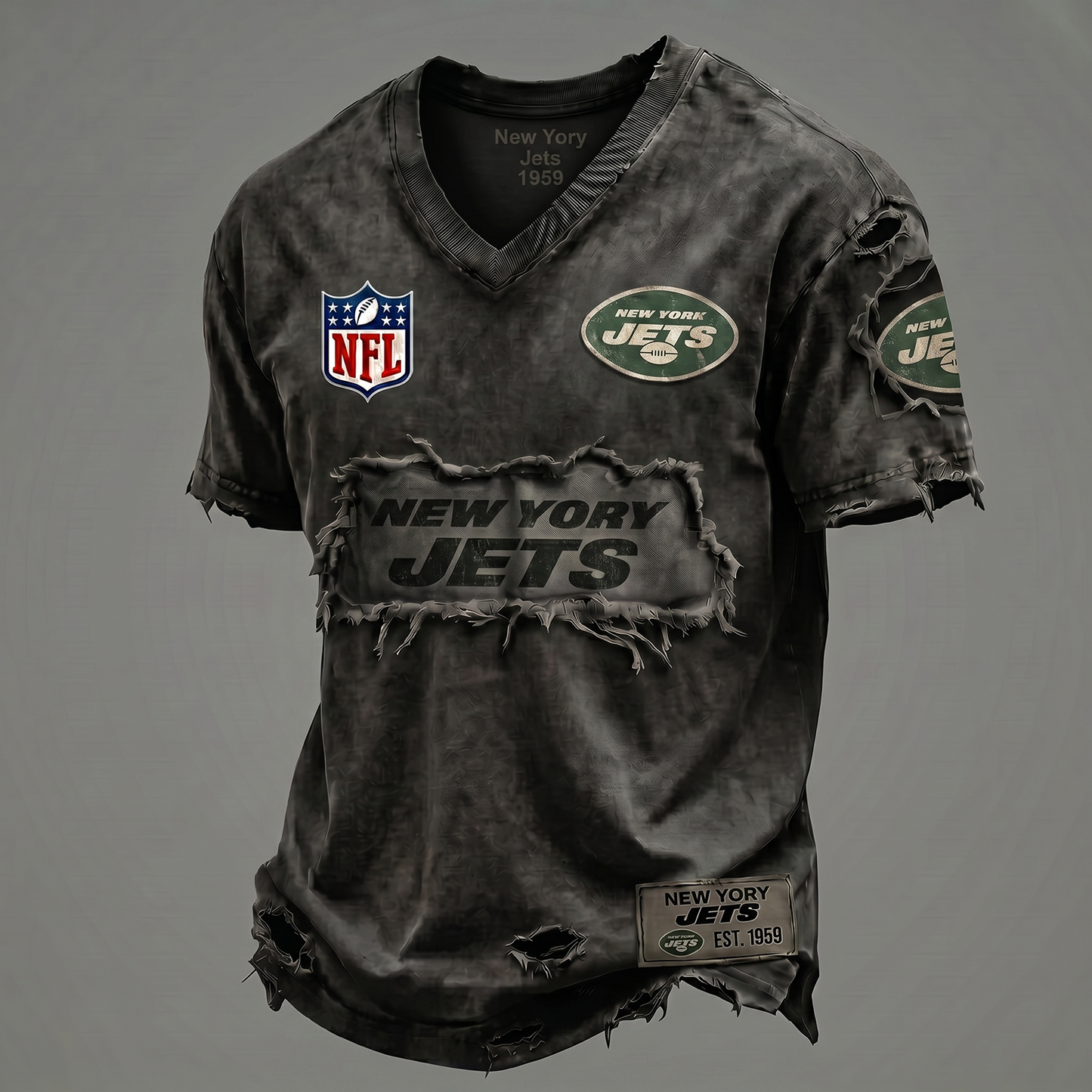 NYJ NFL Premium V-Neck T-shirt Gift For Fans 0306 NAK DATND NHT