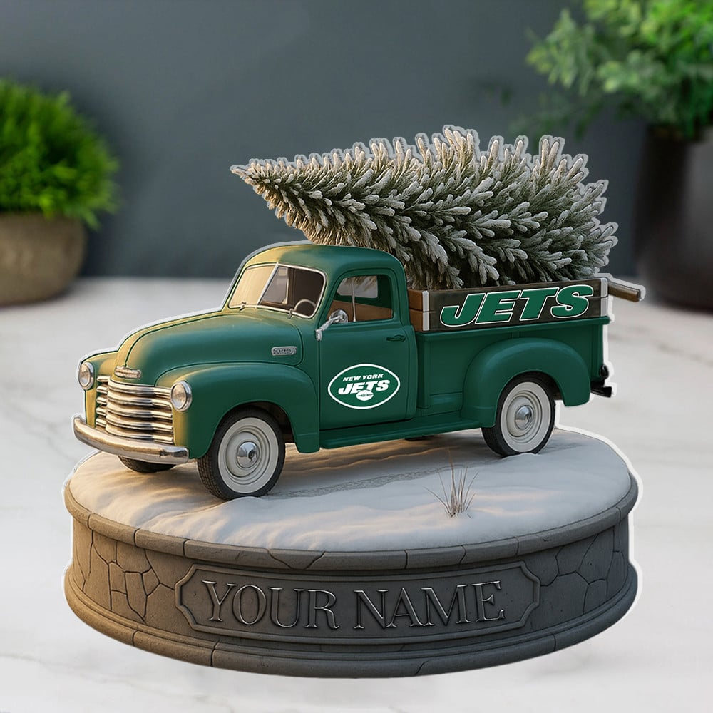 NYJ Custom NFL Christmas Acrylic Block Plaque Decor DatND DVT