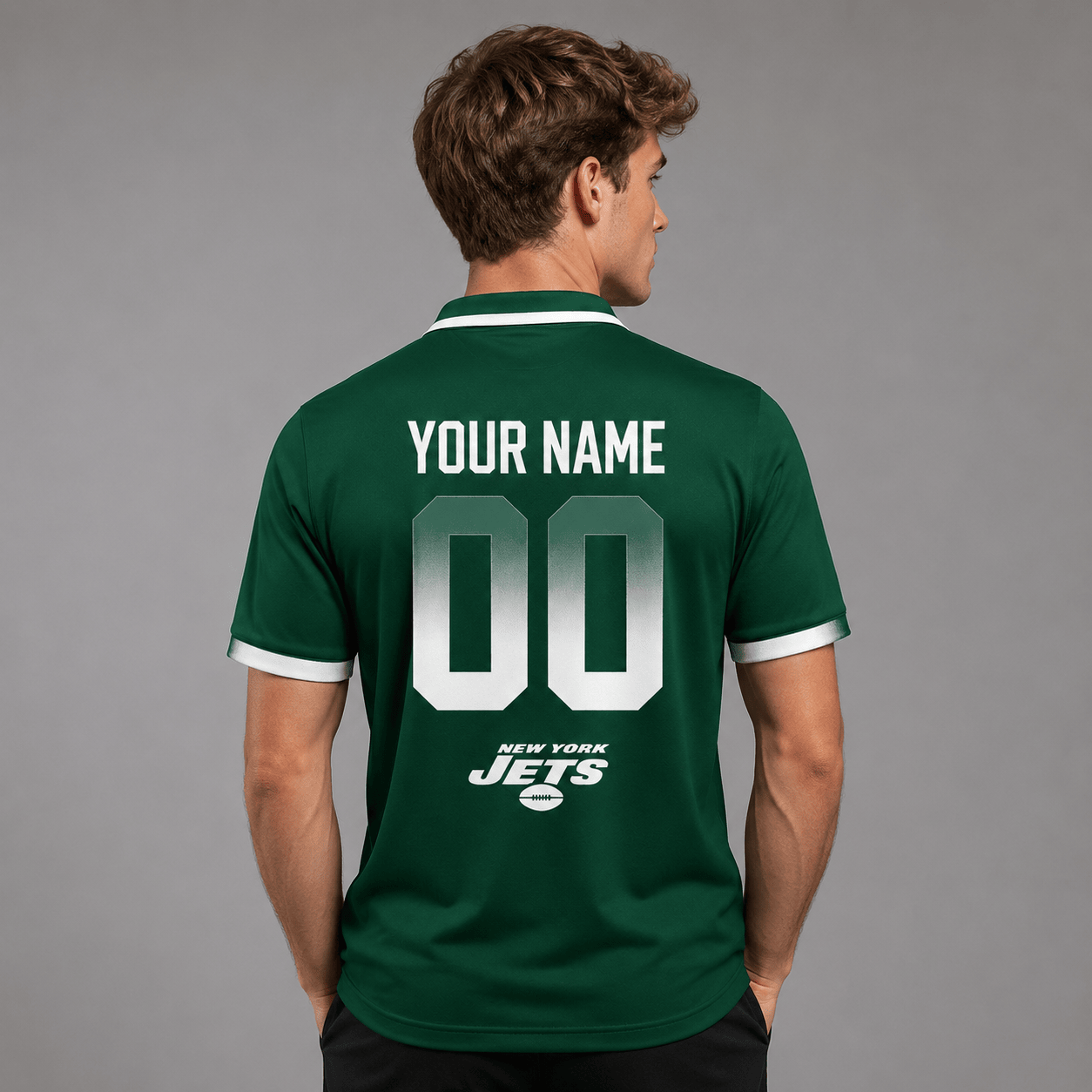 NYJ Premium NFL Personalized Match Day Polo Shirt