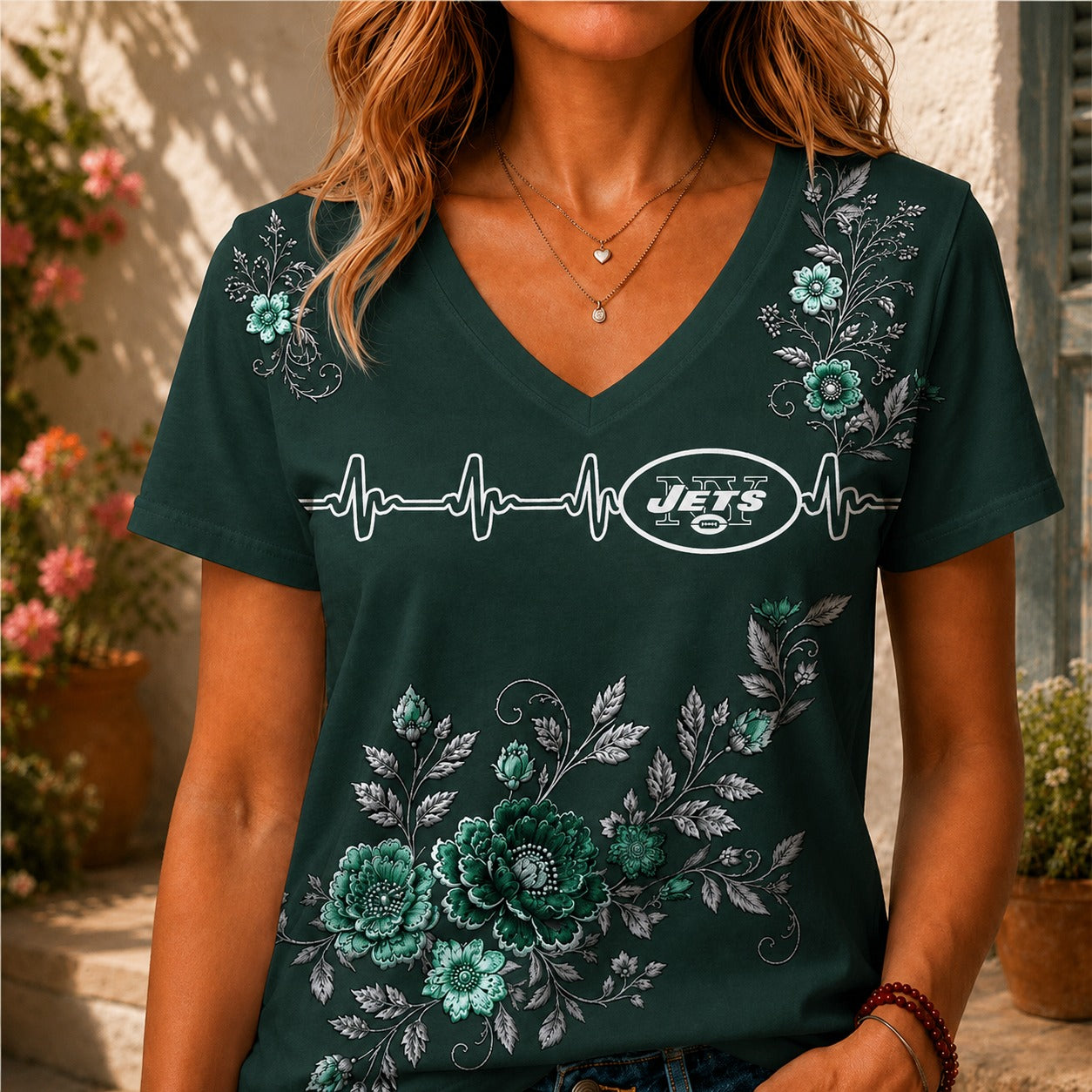 NYJ x NFL Luxury Women V-Neck Shirt