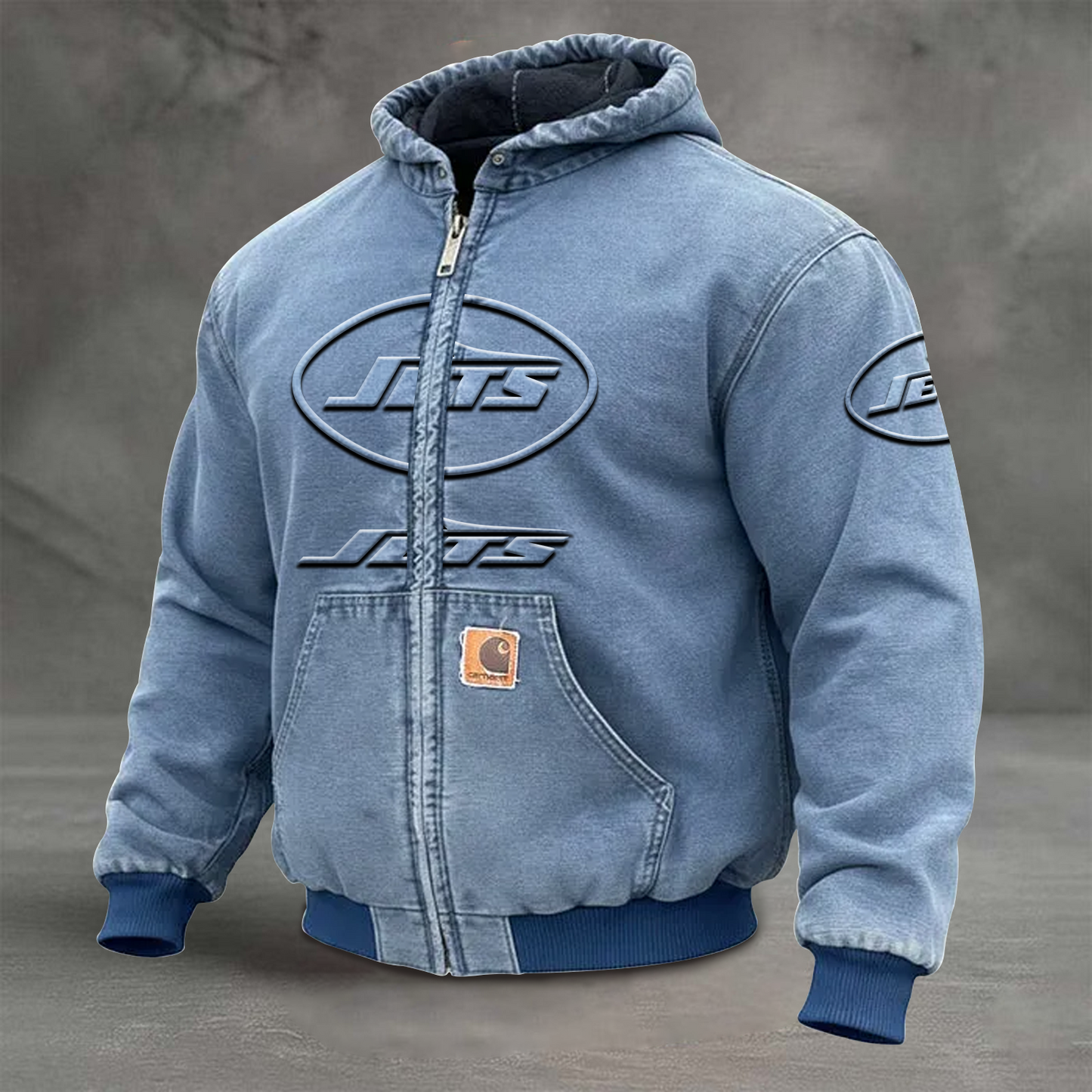 NYJ x NFL Retro Hooded Sweatshirt Jacket Casual Workwear Denim Jacket DATND TANTD