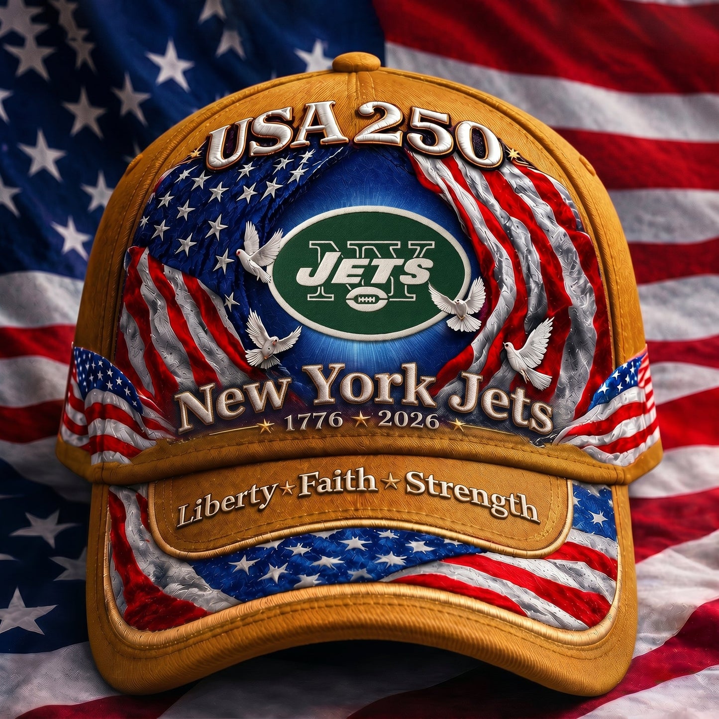 Premium NFL x NYJ 250 Years Anniversary Of Freedom Cap 220626