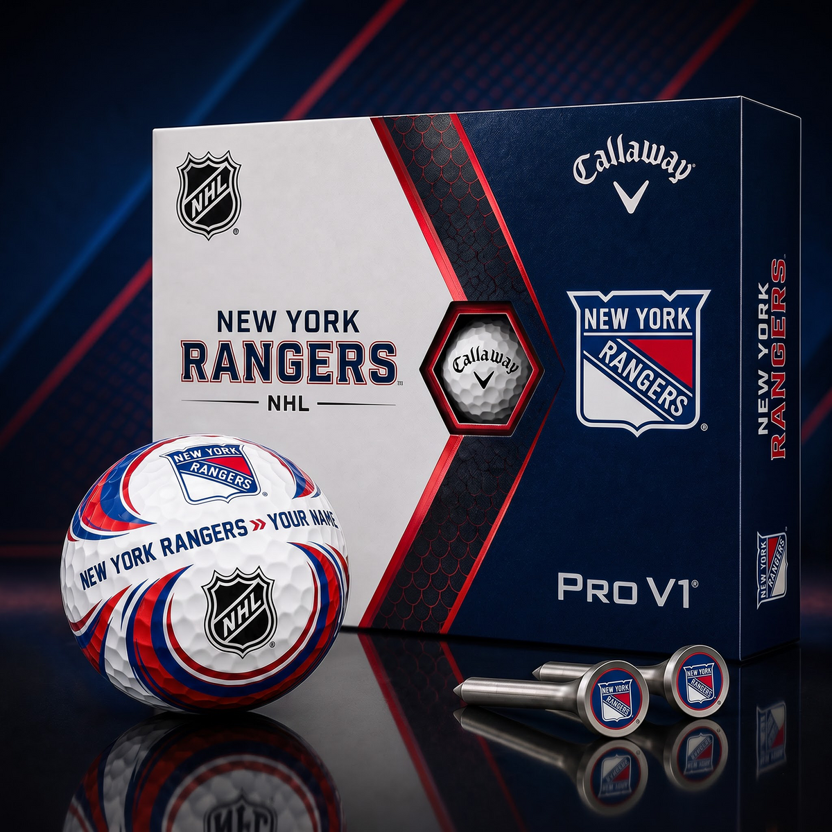 NYR X PREMIUM NHL PERSONALIZED PRO V1 GOLF BALL SET COLLECTOR EDITION