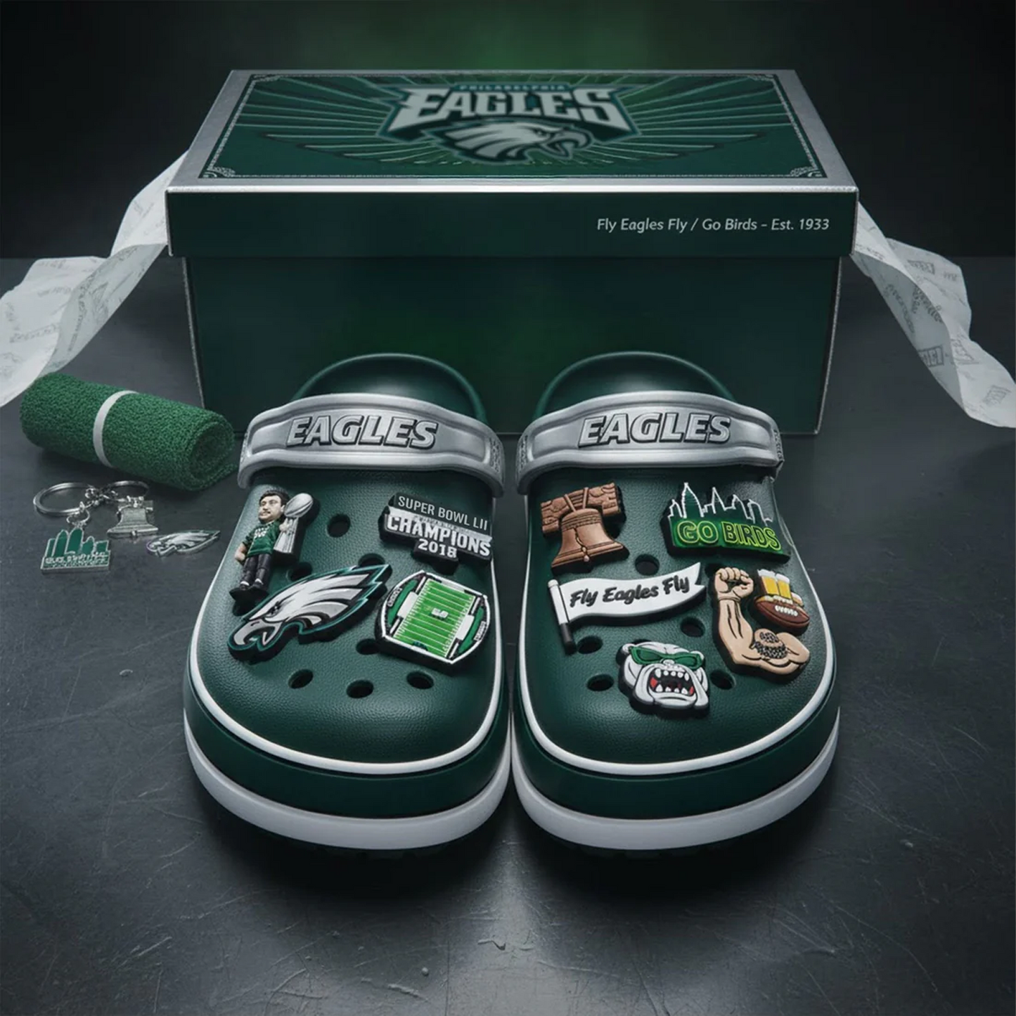 PHI x NFL Premium Crocs Clogs Shoes DATND TANTD