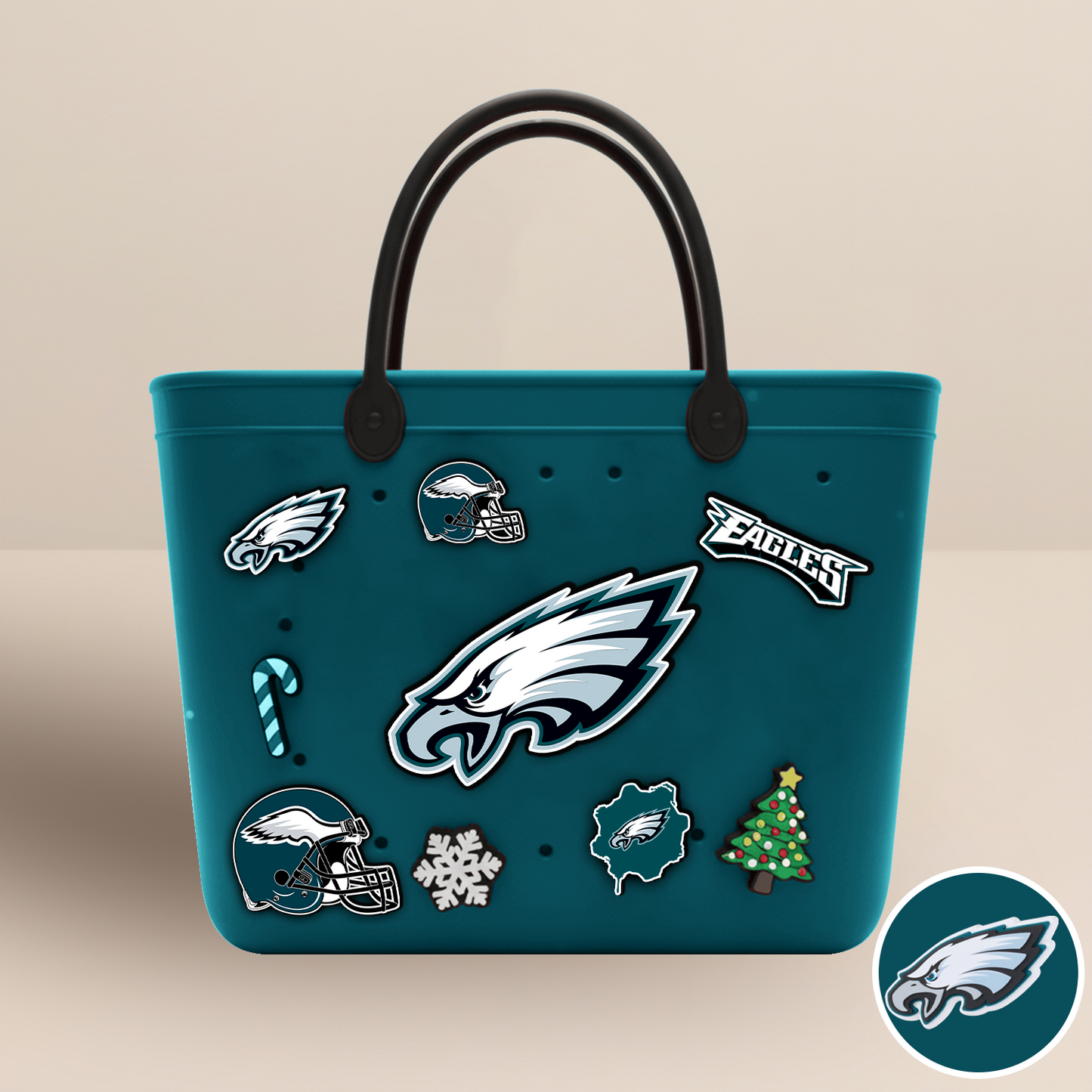 PHI x NFL Rubber Tote Bag with Team Charms DATND TANTD