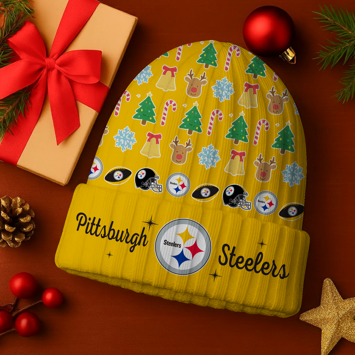 PIT x NFL Christmas Beanie DatND DVT