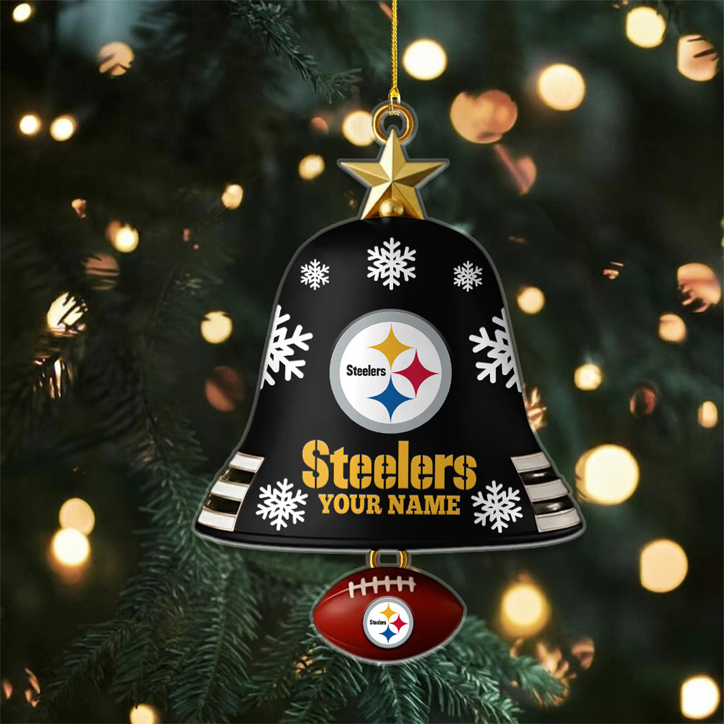 PIT x NFL Christmas Bell Ornament Custom Any Name DatND DVT