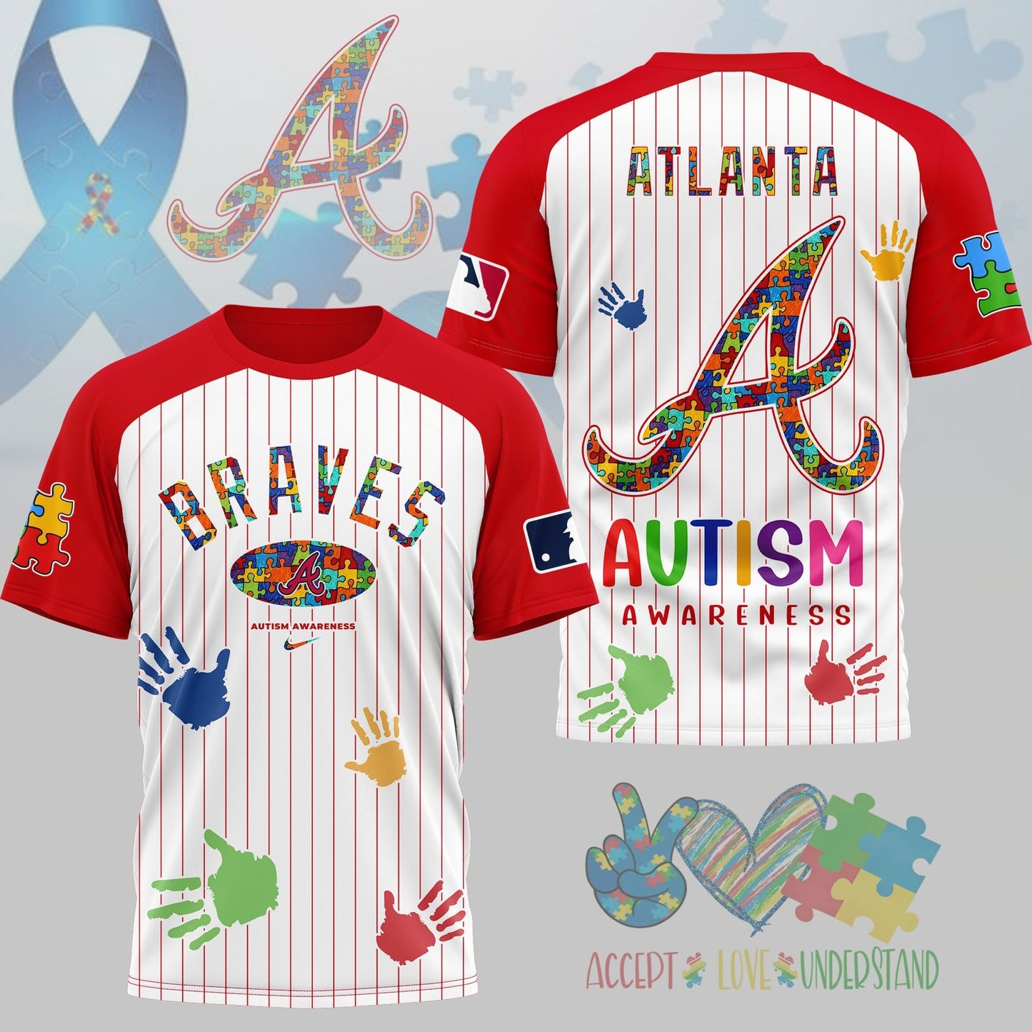 PREMIUM MLB X AB Autism Support 3D Shirt Limited Editions NDT NHM 080426