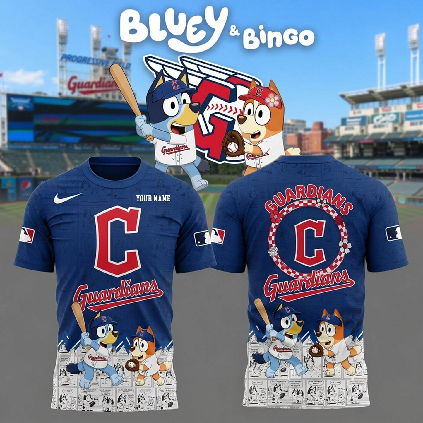 PREMIUM MLB X CG Bluey & Bingo Comic Shirt NDT NHM 260526