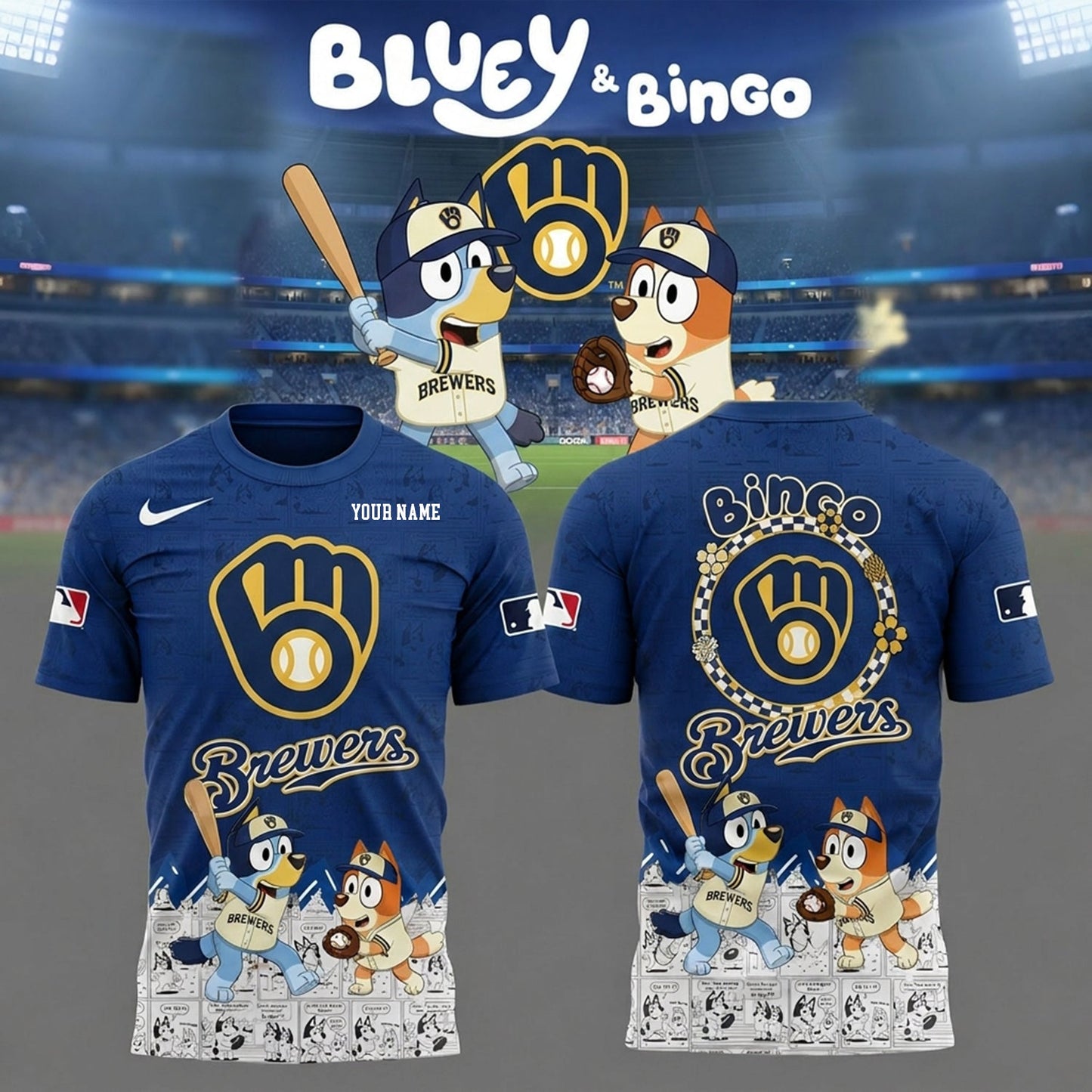 PREMIUM MLB X MB Bluey & Bingo Comic Shirt NDT NHM 260526