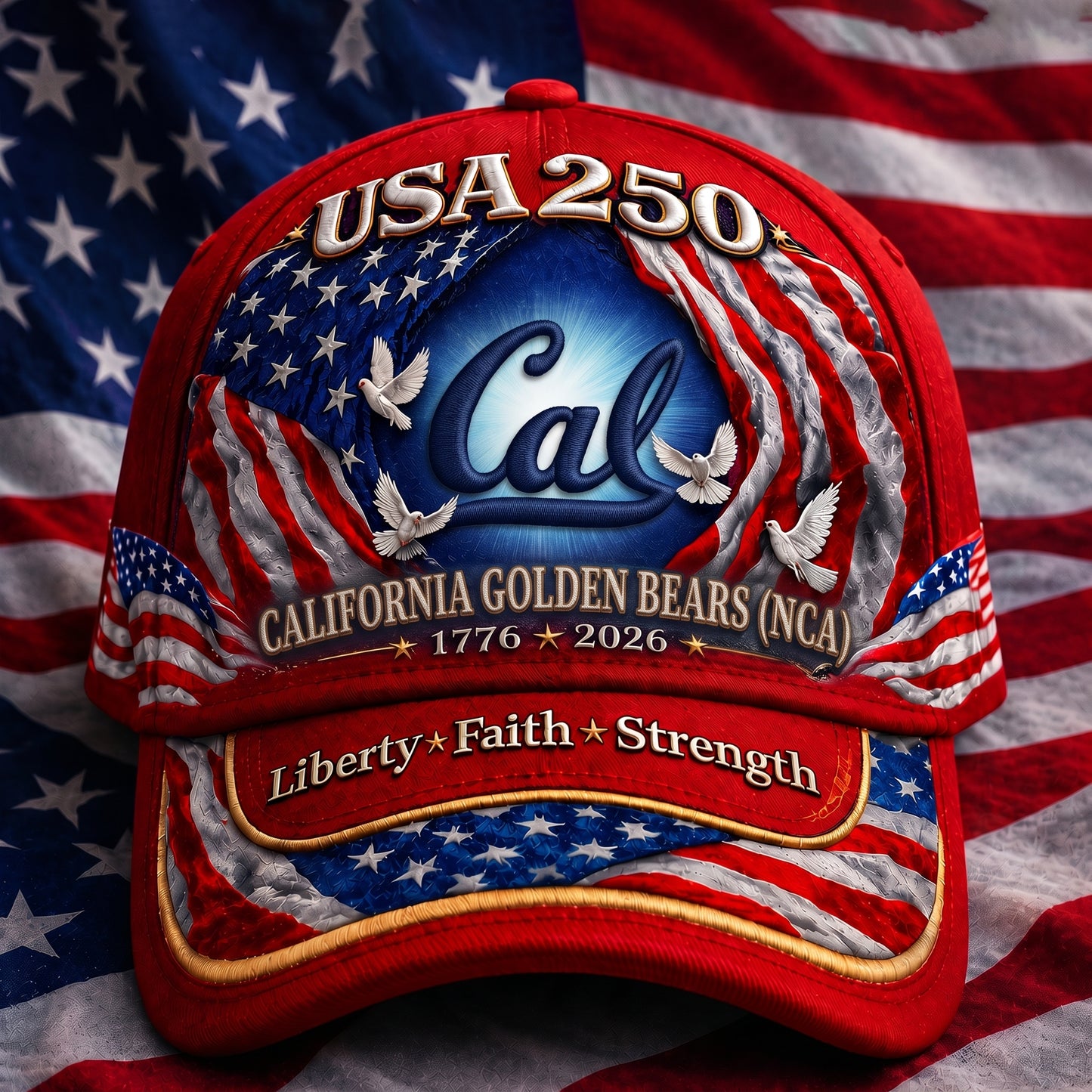 PREMIUM NCAA x CAL 250 Years Anniversary Of Freedom Cap 290626