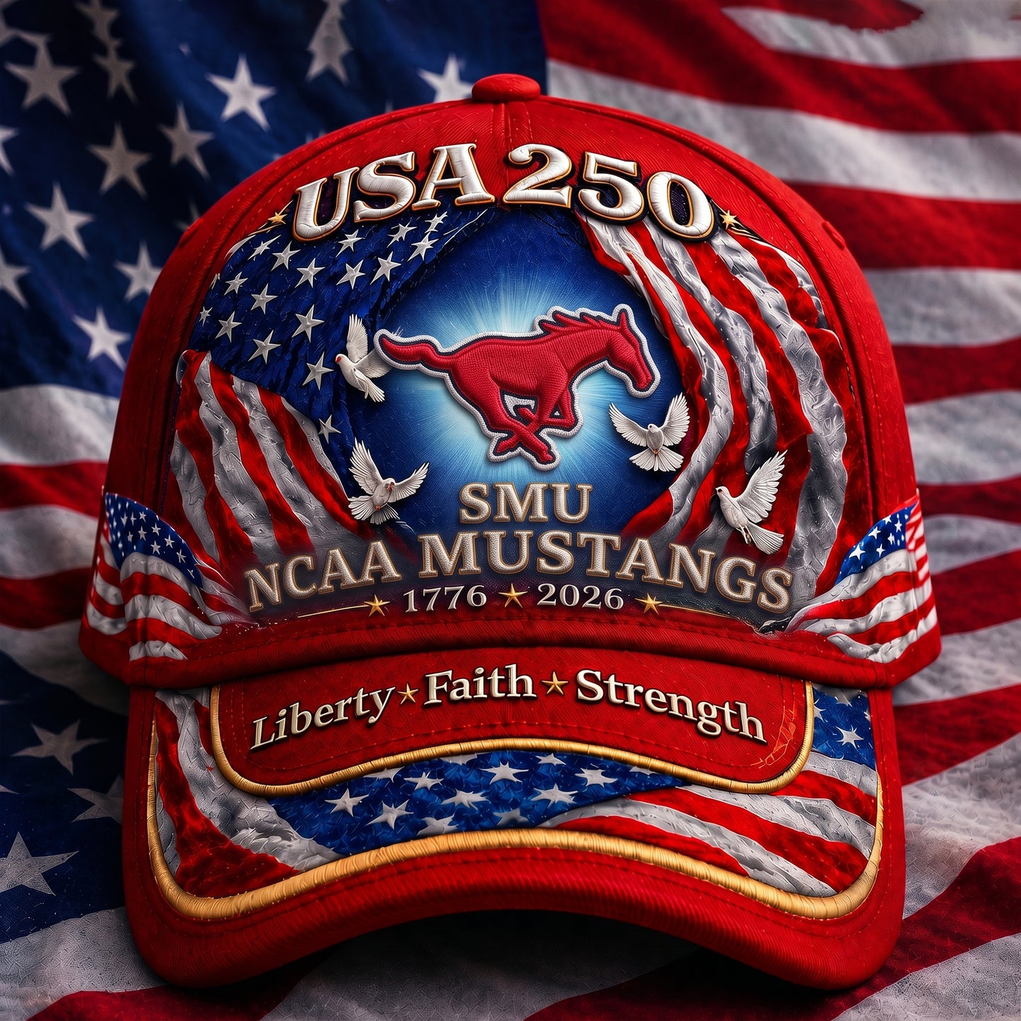 PREMIUM NCAA x SMU 250 Years Anniversary Of Freedom Cap 290626