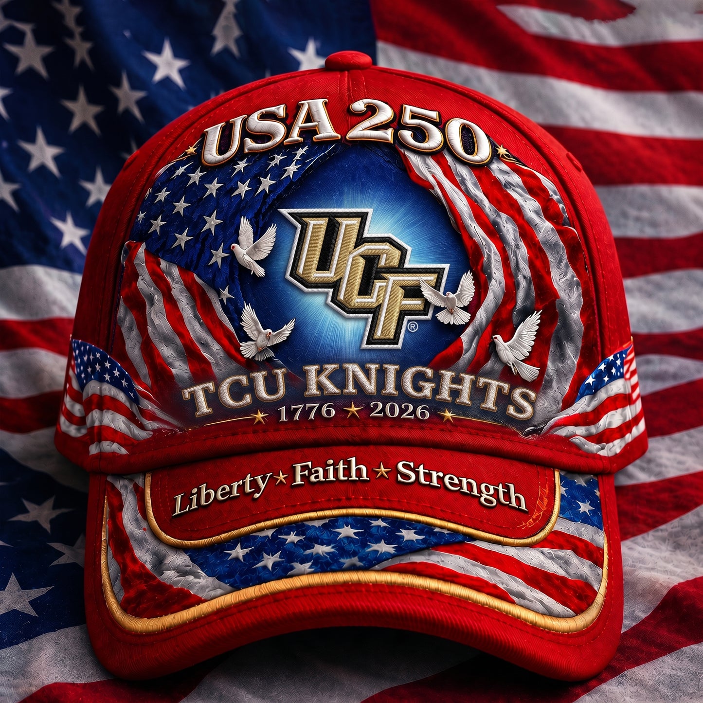 PREMIUM NCAA xTCU 250 Years Anniversary Of Freedom Cap 290626