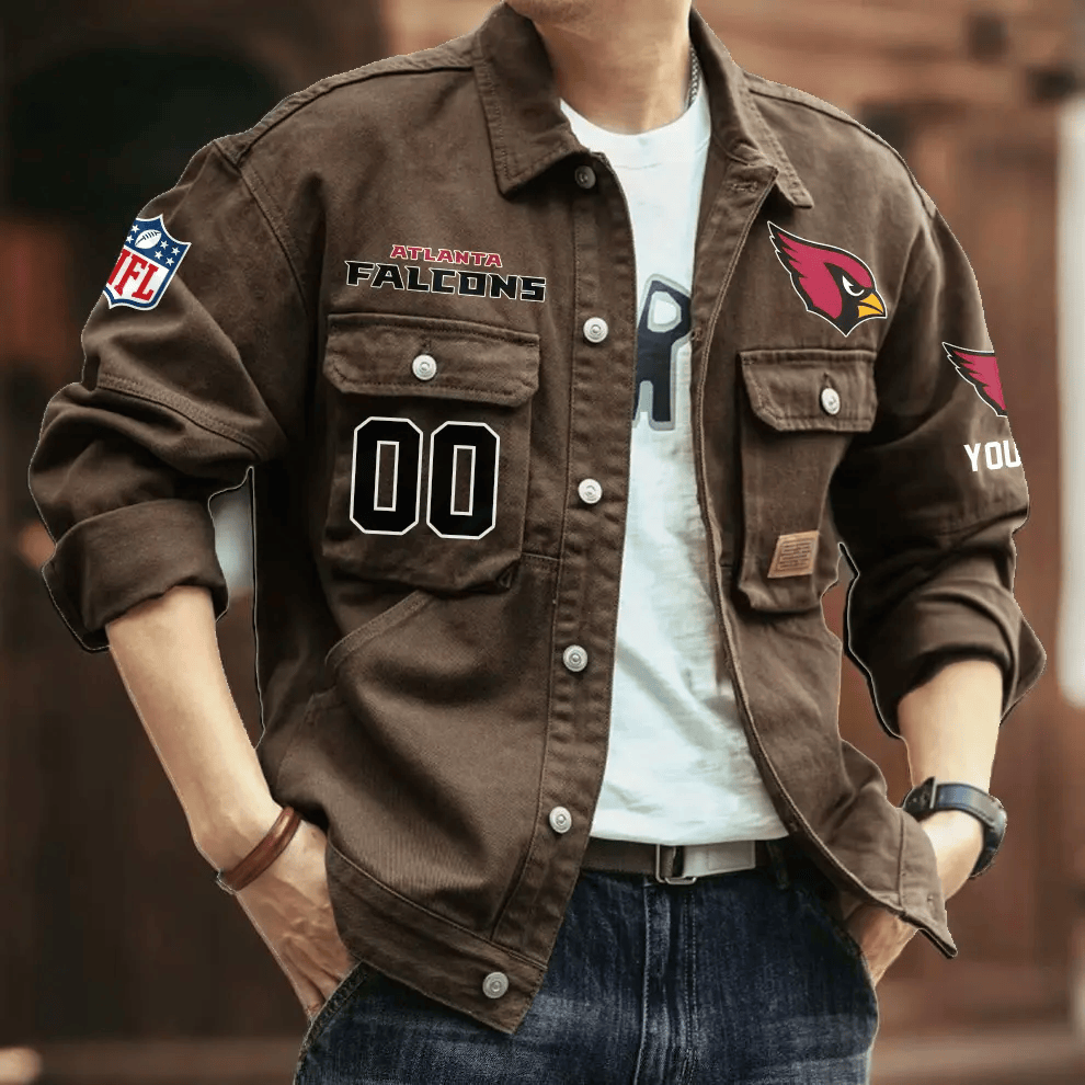 PREMIUM NFL X AF Men's Denim Autumn Jackets NDT VHM 090626
