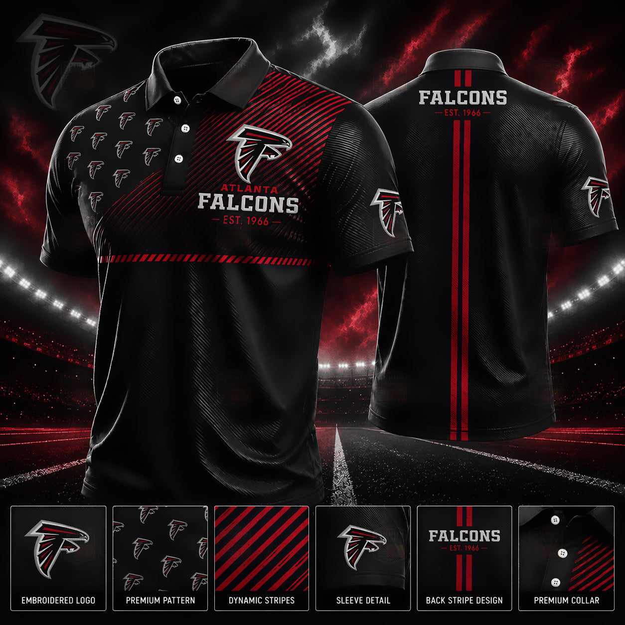 PREMIUM NFL X ATL GAMEDAY LUXURY POLO SHIRT 190626