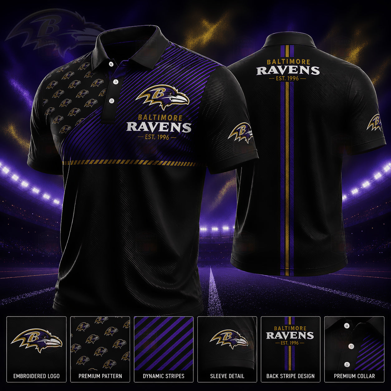 PREMIUM NFL X BAL GAMEDAY LUXURY POLO SHIRT 190626