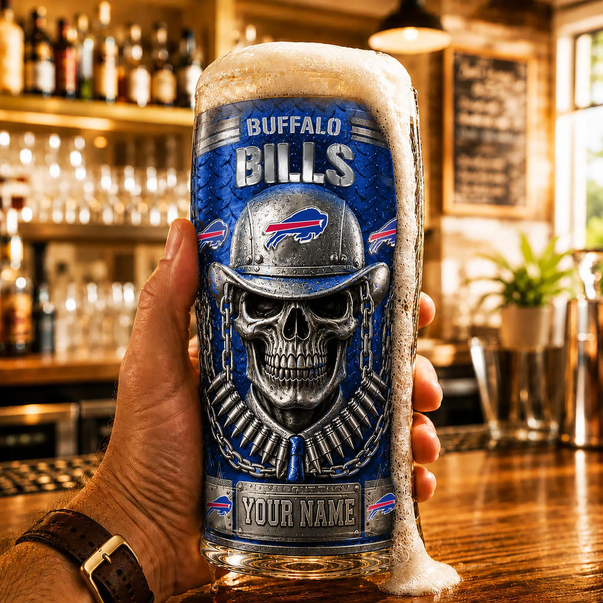 PREMIUM NFL X BB Beer Glass Custom Name Gifts For Fan NDT VHM 020626